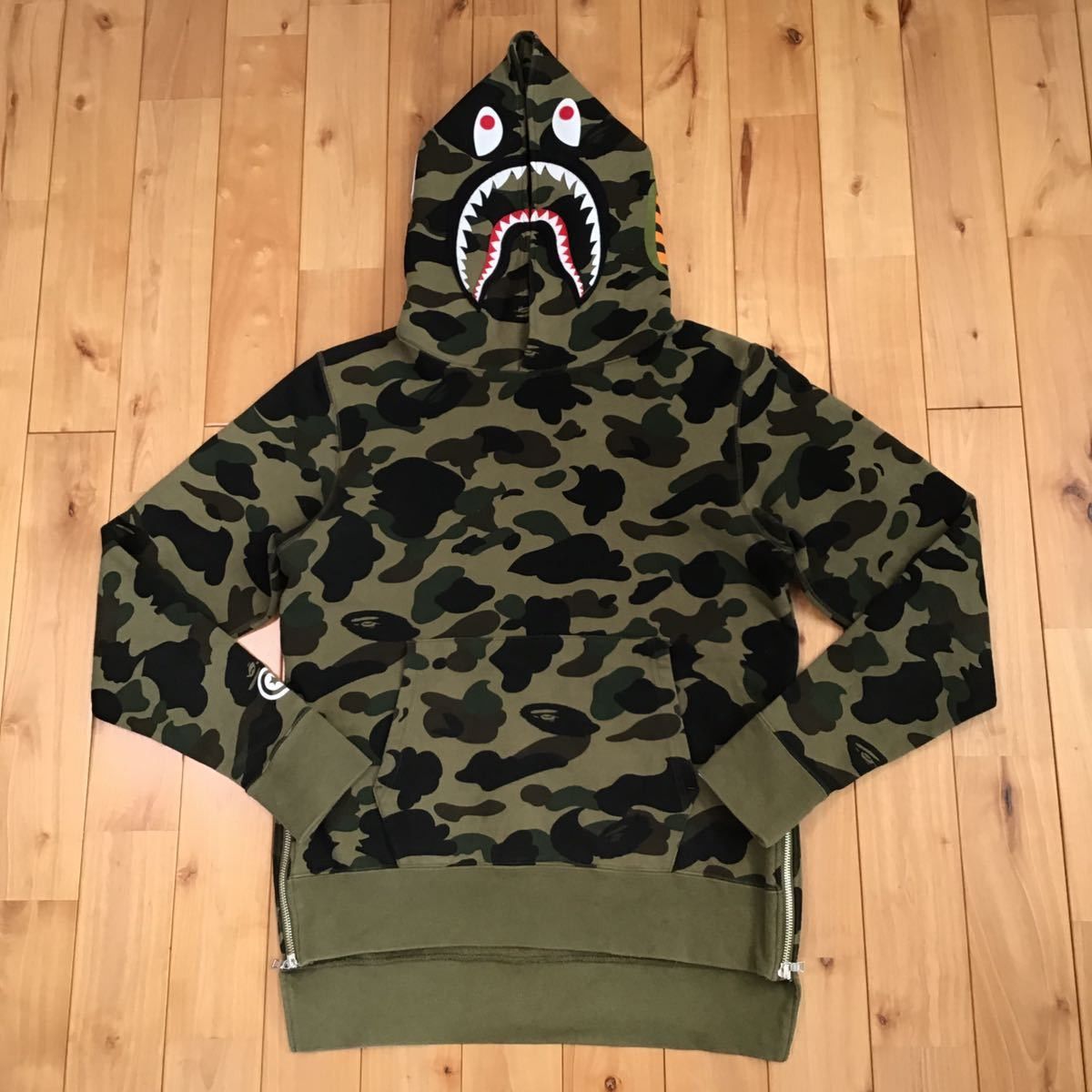 Bape A BATHING APE PATCHWORK SHARK WIDE CREW SWEATSHIRT | Grailed