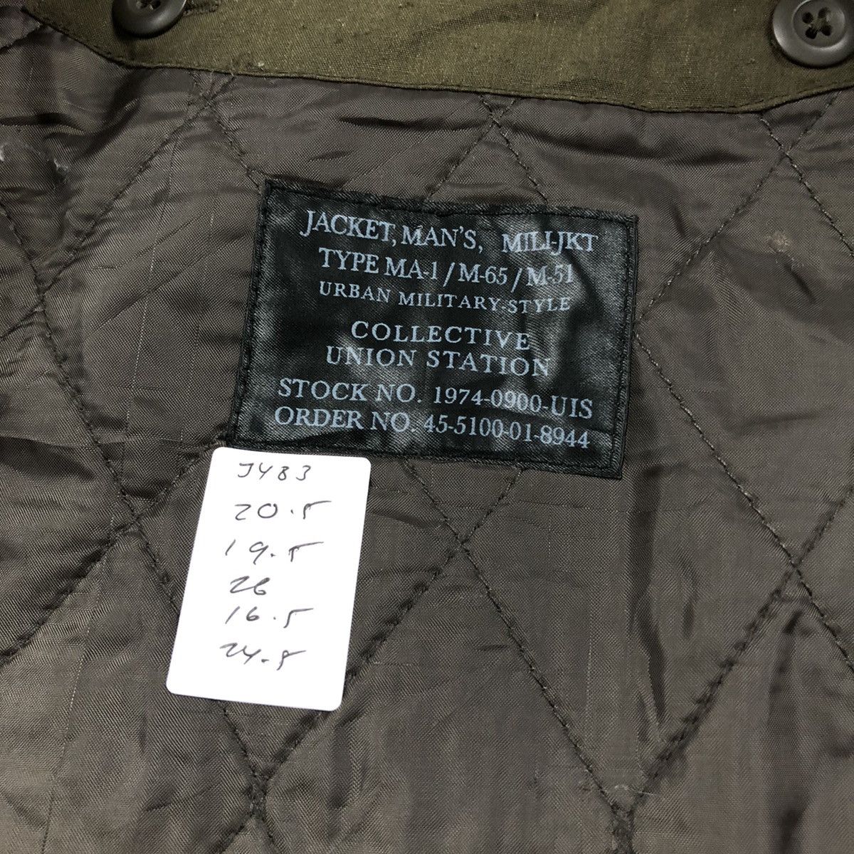 Vintage Military Type MA-1 Quilted Flight Jacket