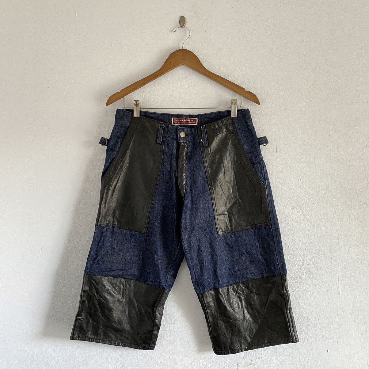 le-grande-bleu-l-g-b-beauty-beast-denim-leather-pants-grailed