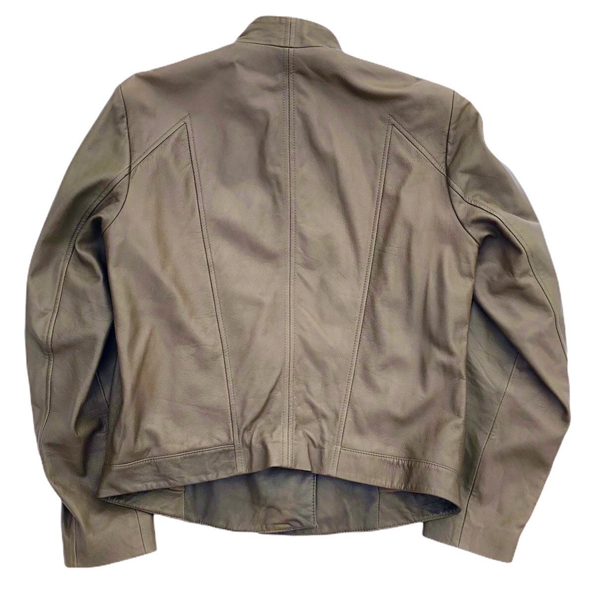 Helmut Lang Helmut Lang Lamb Biker Leather Jacket Asymmetrical Olive Size L / US 10 / IT 46 - 5 Thumbnail