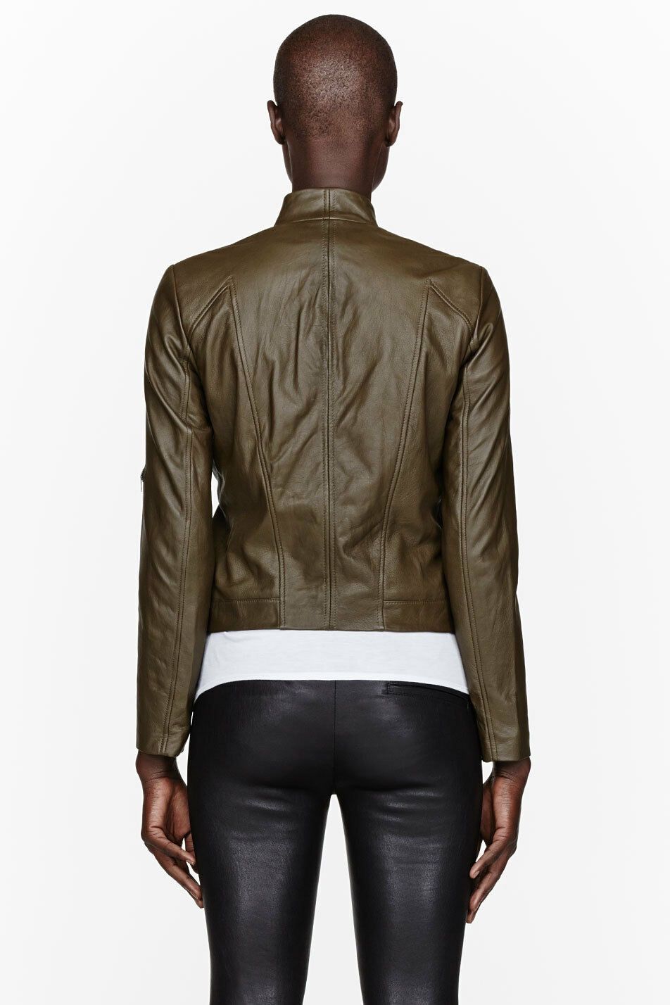 Helmut Lang Helmut Lang Lamb Biker Leather Jacket Asymmetrical Olive Size L / US 10 / IT 46 - 3 Thumbnail