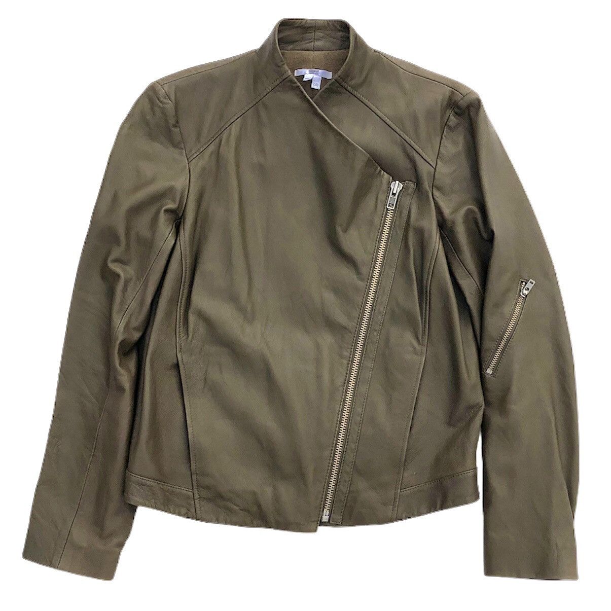 Helmut Lang Helmut Lang Lamb Biker Leather Jacket Asymmetrical Olive Size L / US 10 / IT 46 - 4 Thumbnail