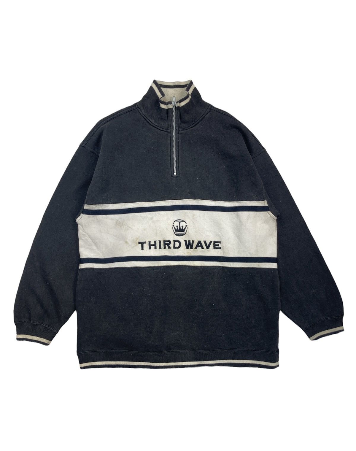 Vintage Vintage 90s Third Wave Made In USA Sweatshirt Black White Size US L / EU 52-54 / 3 - 1 Thumbnail