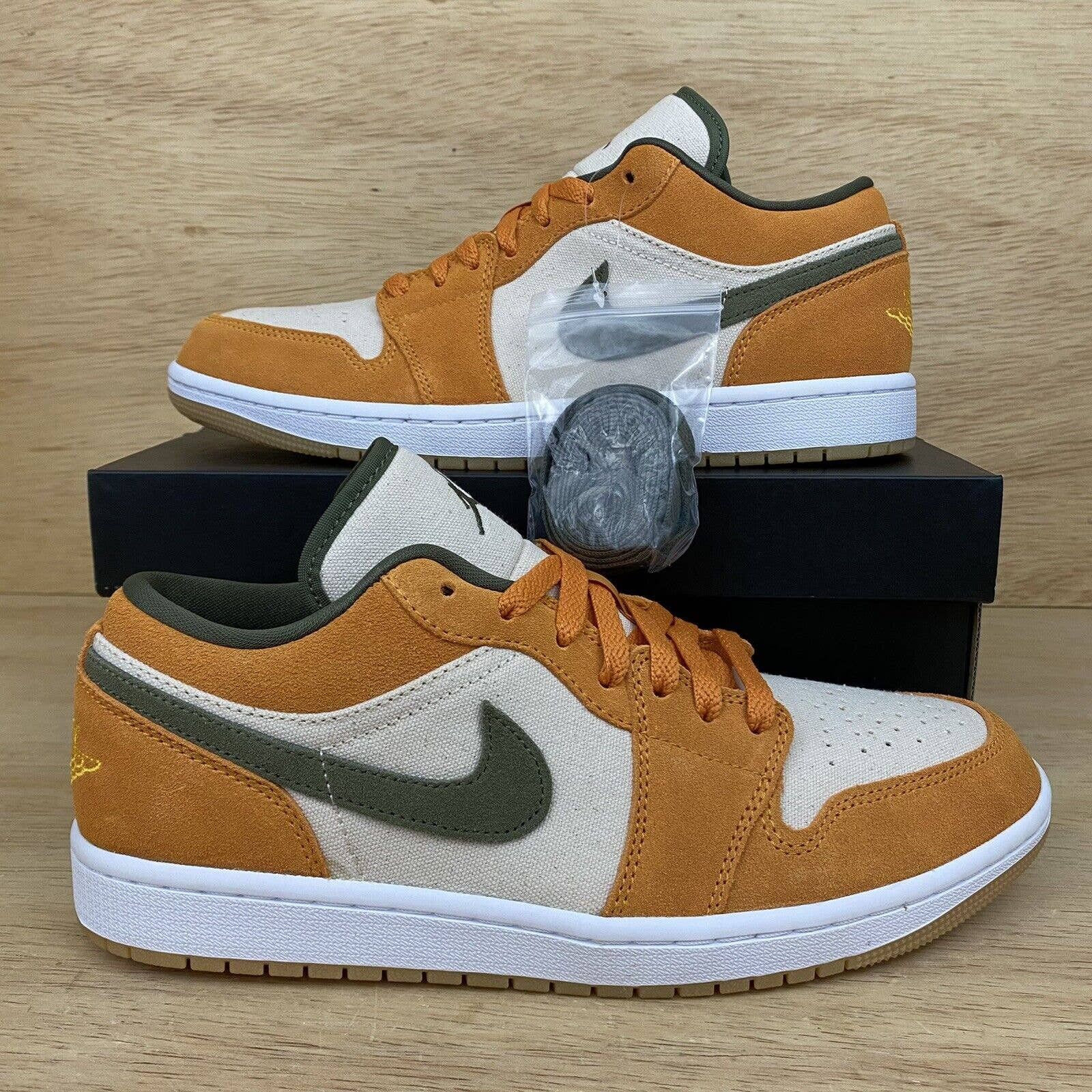 Nike Air Jordan Low SE Mens Sz Shoes Suede Orange Olive