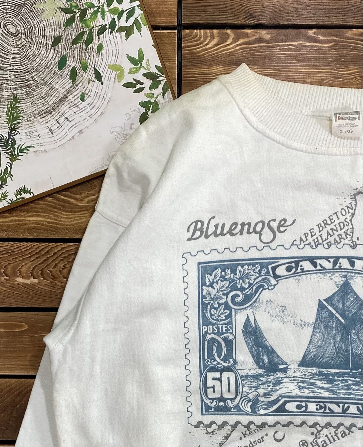 Vintage Vintage 80s Bluenose Map 50 Nova Sweathsirt Size XL Size US XL / EU 56 / 4 - 6 Thumbnail