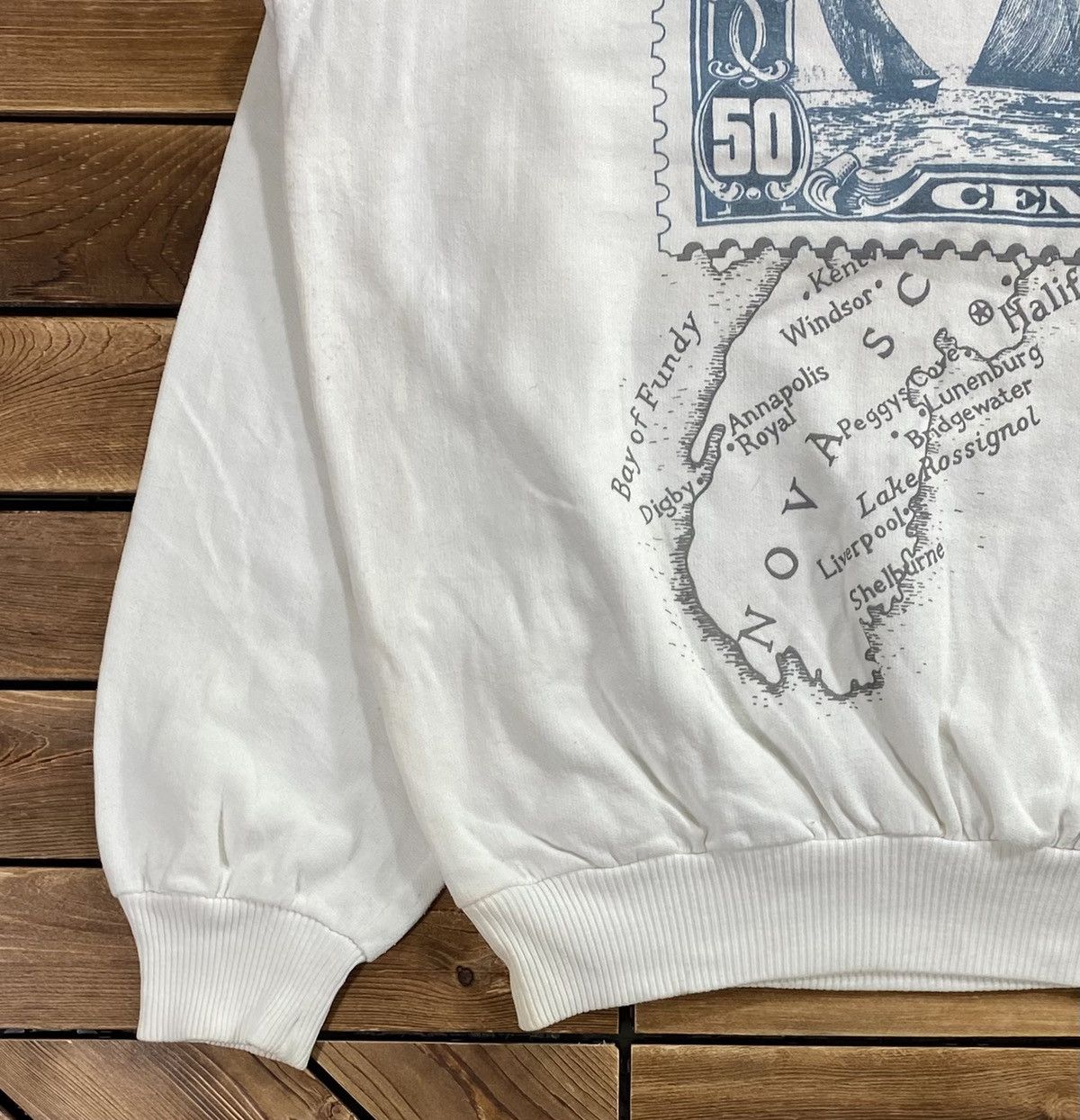 Vintage Vintage 80s Bluenose Map 50 Nova Sweathsirt Size XL Size US XL / EU 56 / 4 - 4 Thumbnail