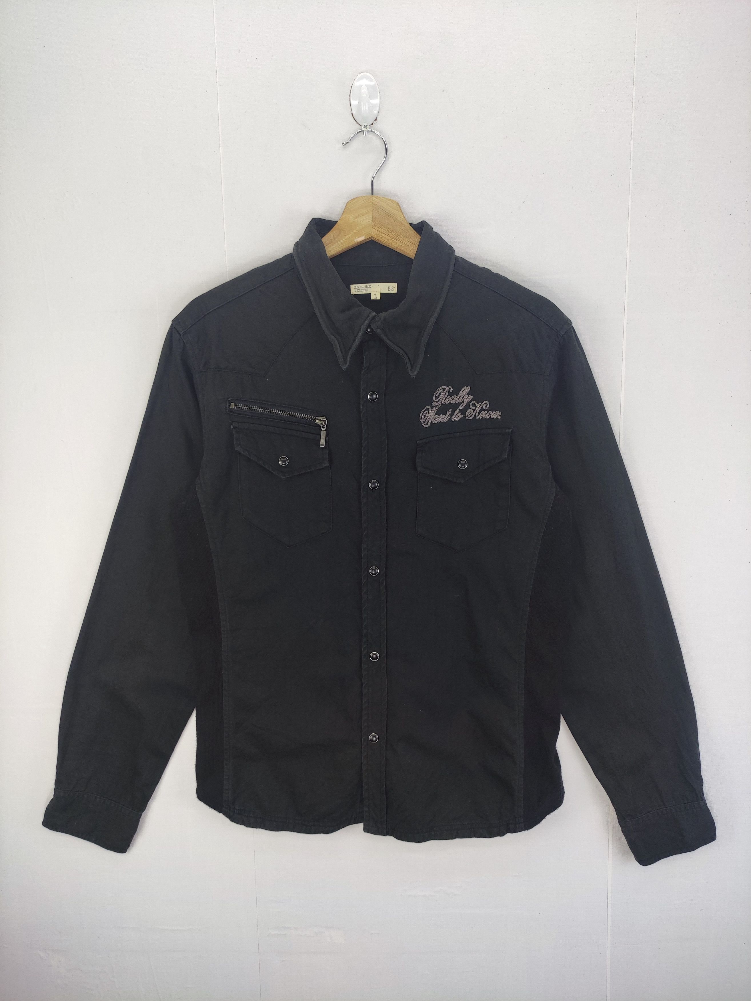 Japanese Brand Vintage Shirt Long Sleeve Snap Button B.S Size M / US 6-8 / IT 42-44 - 1 Thumbnail