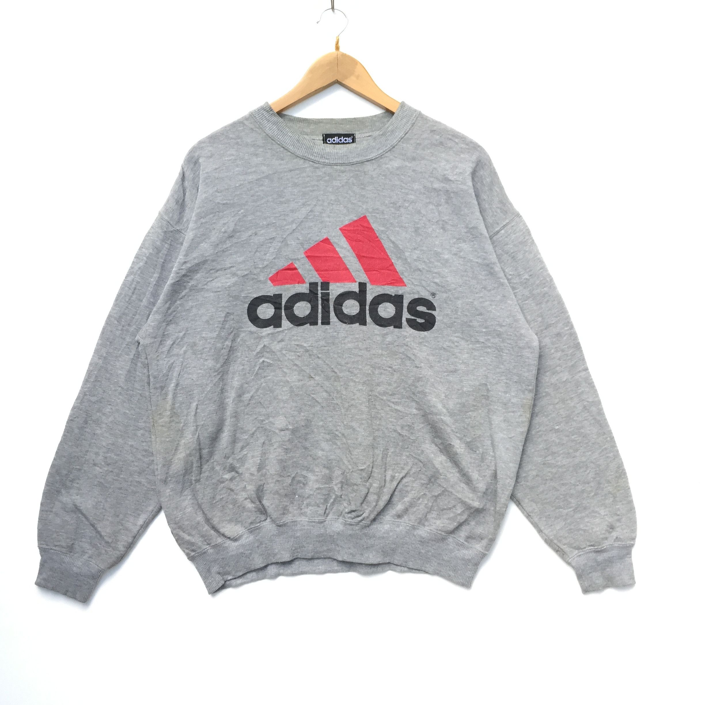 Adidas × Vintage Vintage Adidas Sweatshirt BigLogo Adidas Sweatshirt Size US L / EU 52-54 / 3 - 1 Thumbnail