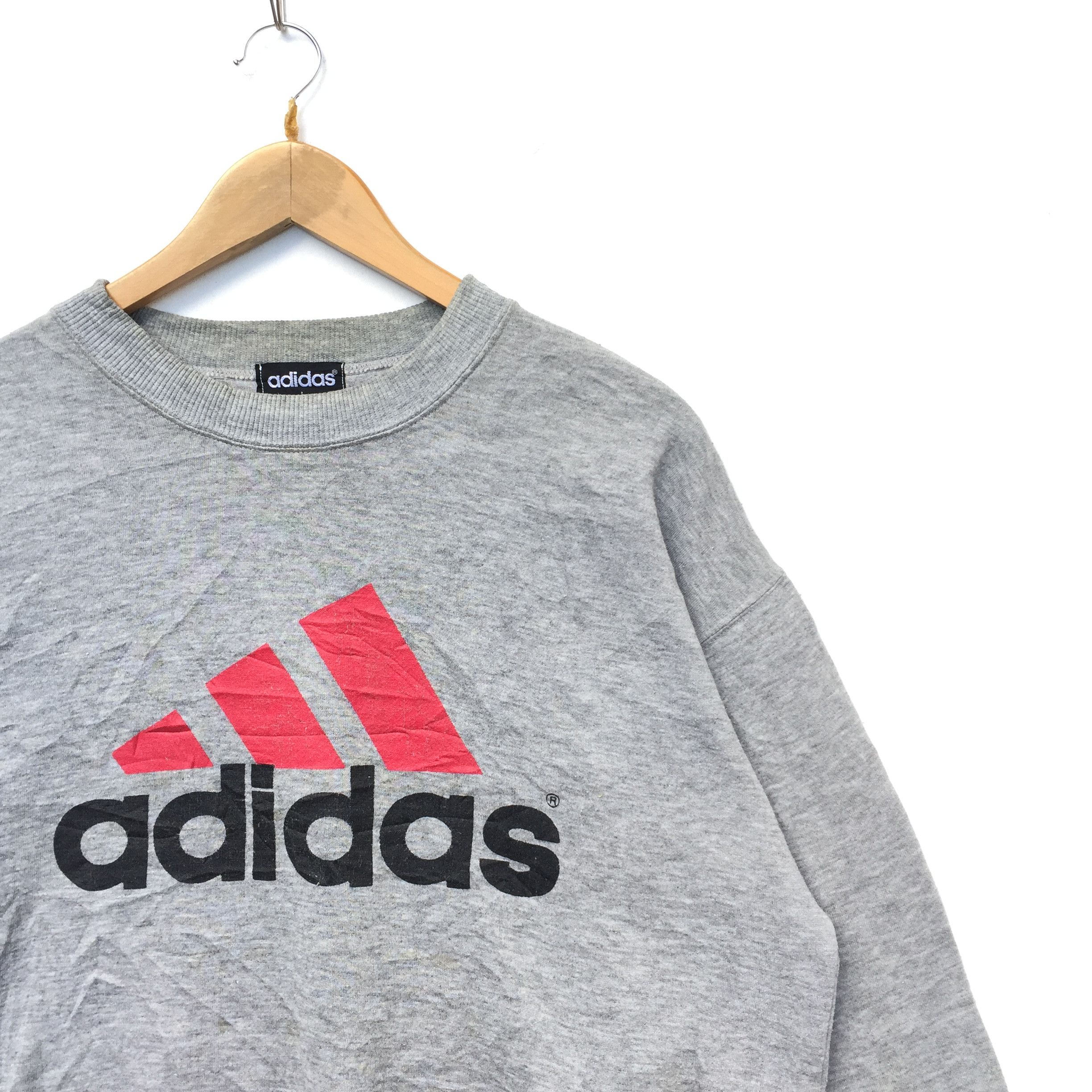 Adidas × Vintage Vintage Adidas Sweatshirt BigLogo Adidas Sweatshirt Size US L / EU 52-54 / 3 - 2 Thumbnail