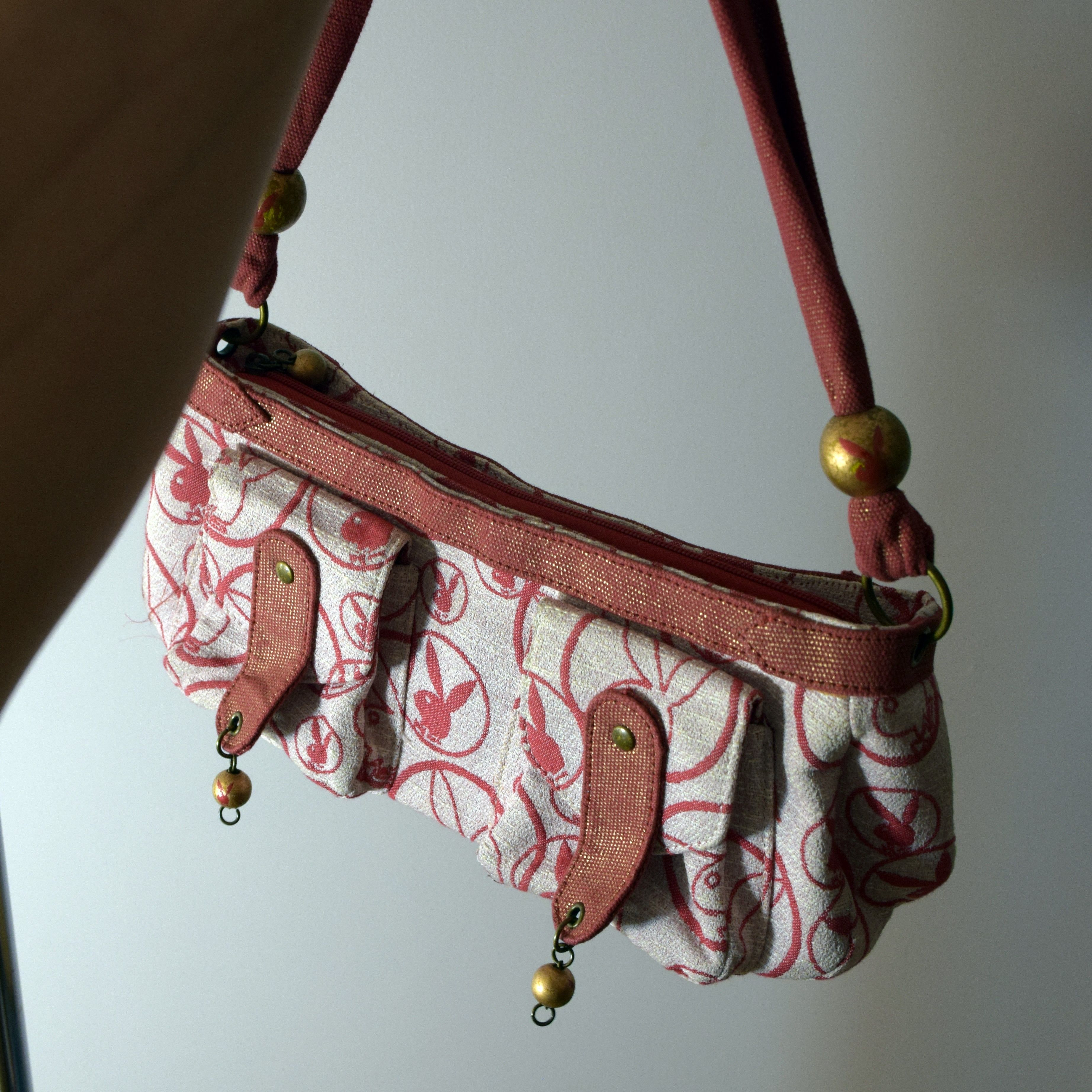 image of Vintage Playboy Bunny Dior Monogram Hand Bag Purse in Monogram Pink, Women's