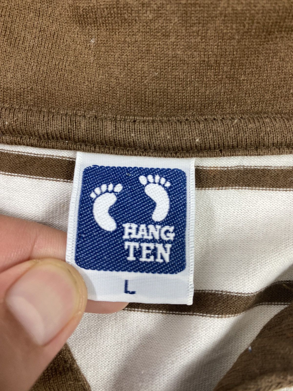 Hang Ten × Vintage Vintage Hang Ten Small Logo Stripes Polo size L Size US L / EU 52-54 / 3 - 8 Thumbnail