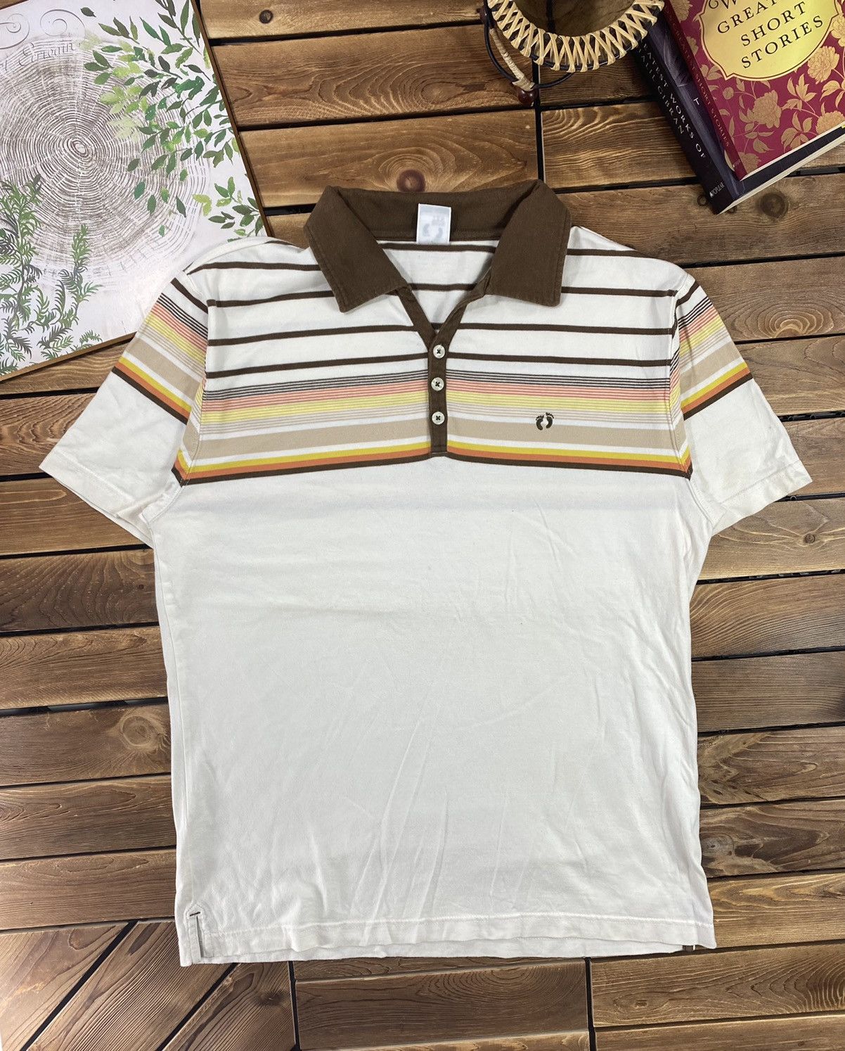 Hang Ten × Vintage Vintage Hang Ten Small Logo Stripes Polo size L Size US L / EU 52-54 / 3 - 2 Thumbnail