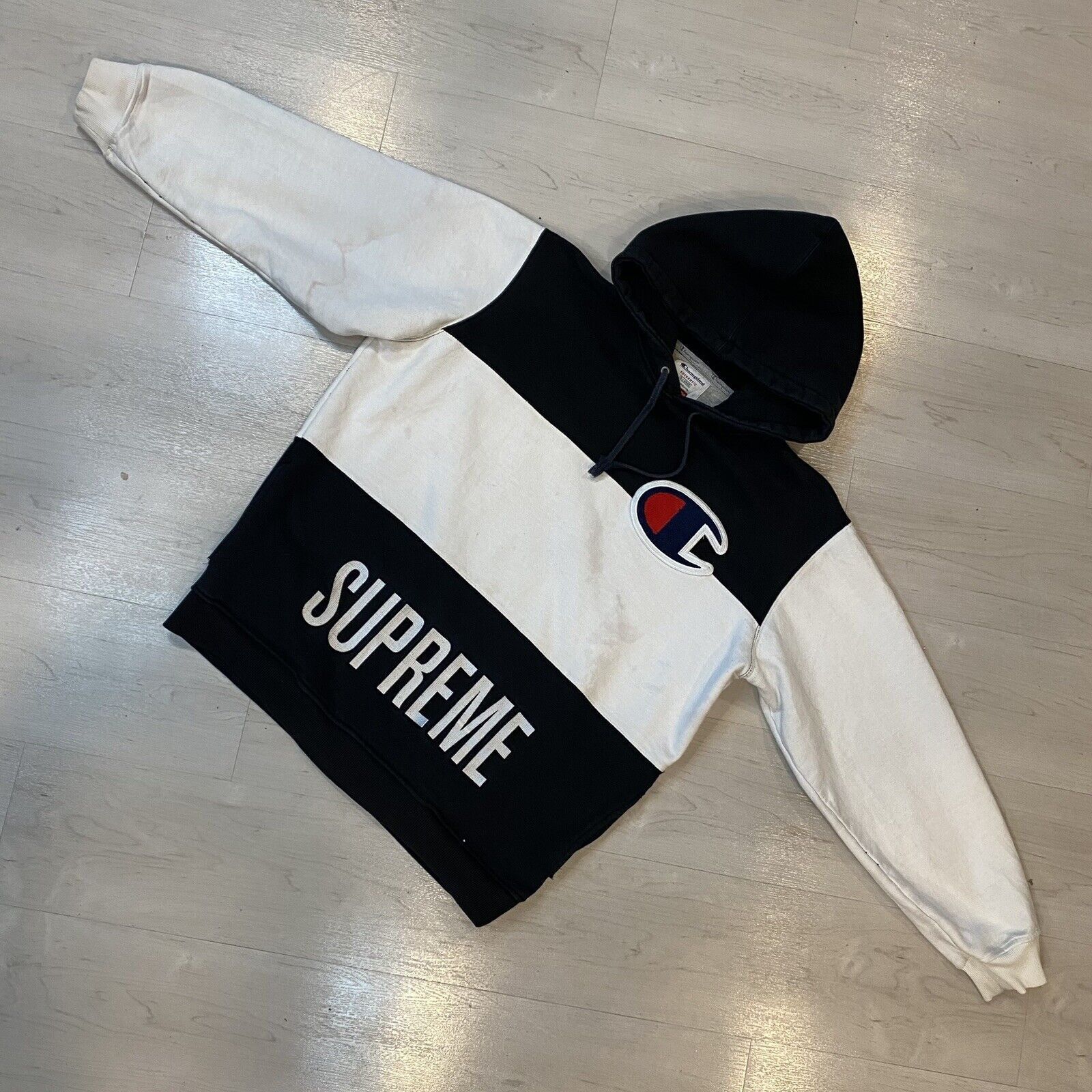 Supreme x Champion SS14 Black/White Hoodie pre-owned