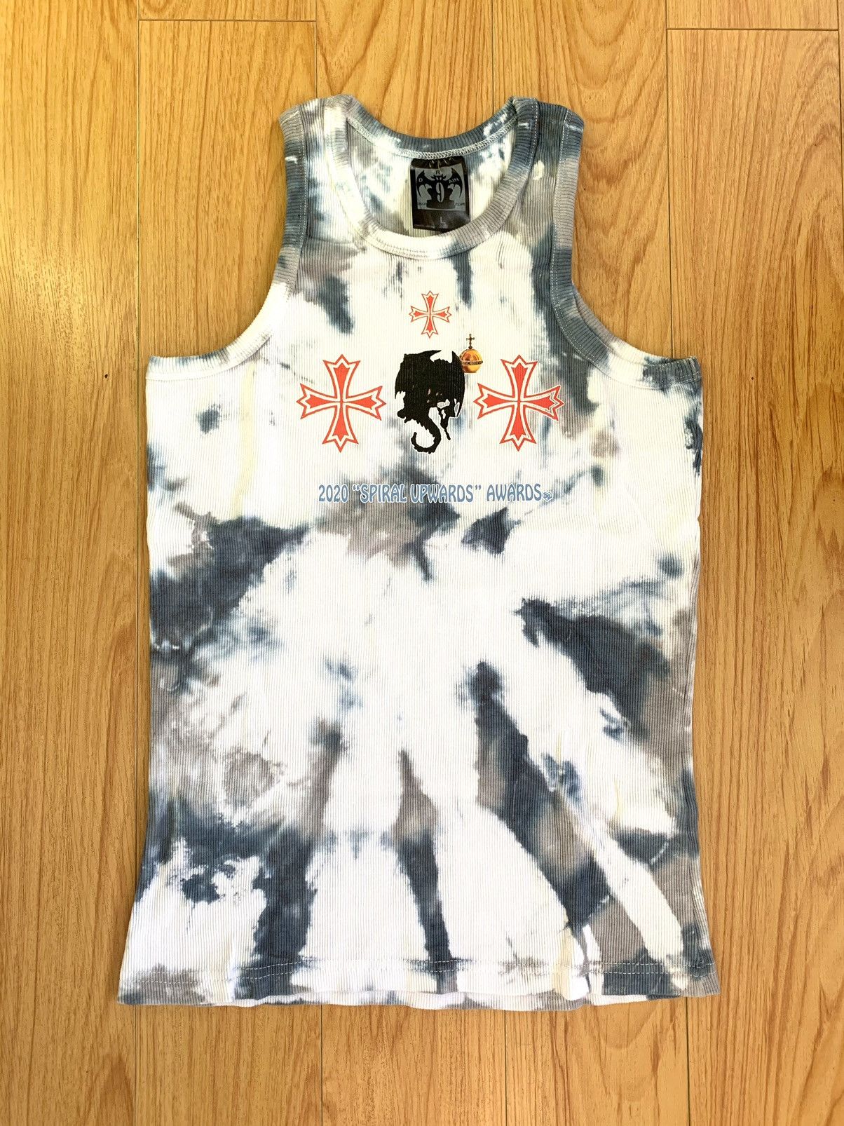 image of Drain Gang Gtb.sg “Spiral Upwards Awards" Tie Dye Tank Top, Men's (Size Large)