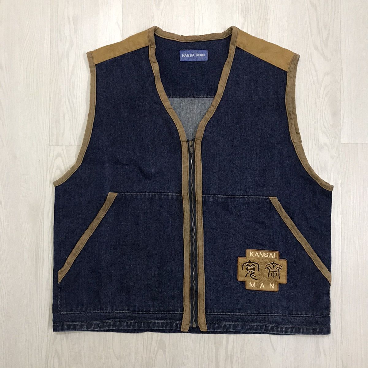 Japanese Brand × Kansai Yamamoto × Vintage 💥RARE💥 Vintage Kansai Yamamoto Denim Vest Size US L / EU 52-54 / 3 - 1 Thumbnail