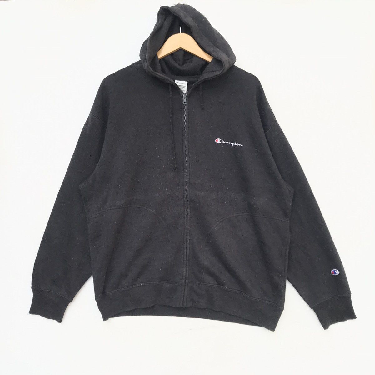 Champion × Vintage Vintage Champion USA Big Logo Hoodie Spell Out Size US XL / EU 56 / 4 - 1 Thumbnail