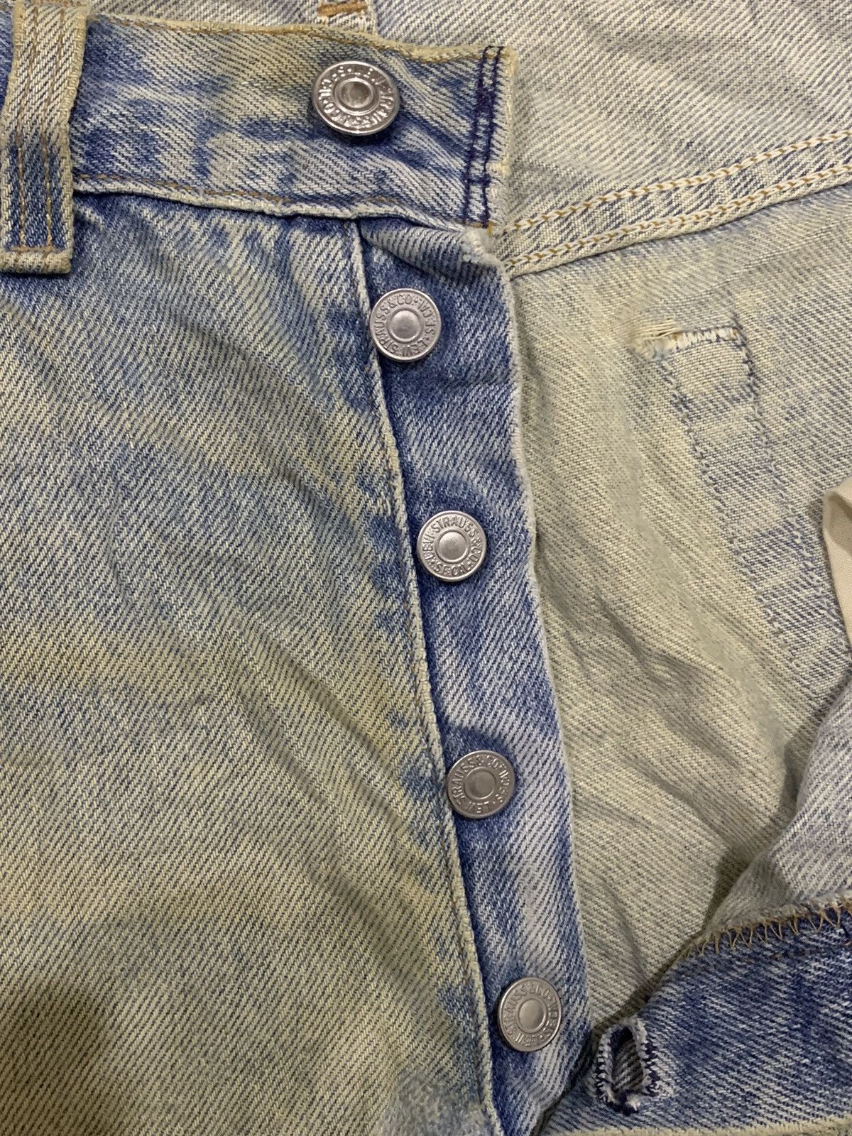 Levi's × Levi's Vintage Clothing × Vintage Vintage 80s Levis ButtonFly Blue Mud Wash Distress Jeans Size US 34 / EU 50 - 11 Thumbnail