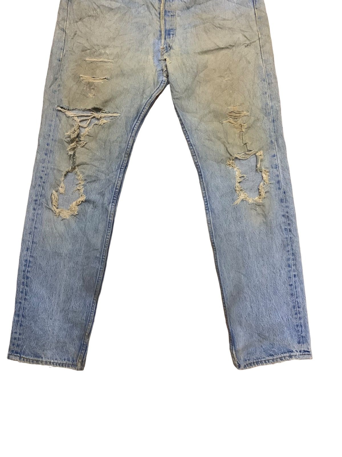 Levi's × Levi's Vintage Clothing × Vintage Vintage 80s Levis ButtonFly Blue Mud Wash Distress Jeans Size US 34 / EU 50 - 4 Thumbnail