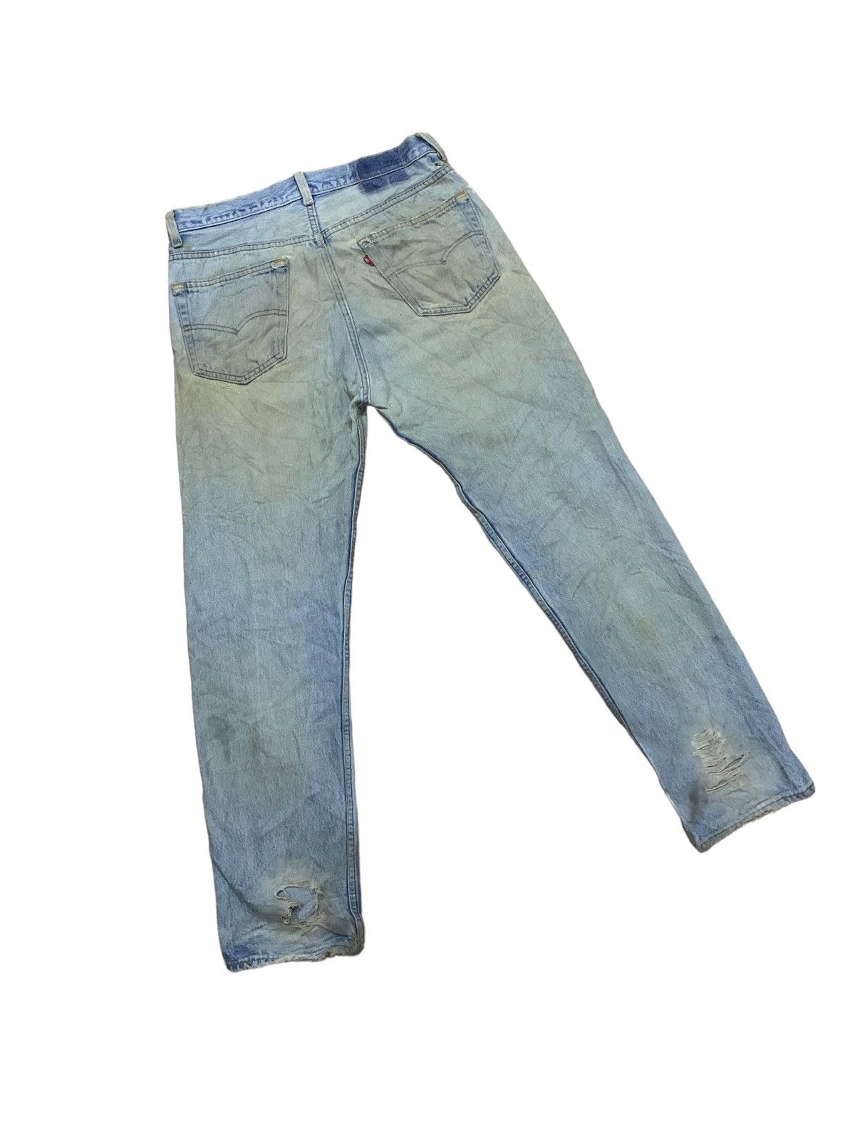 Levi's × Levi's Vintage Clothing × Vintage Vintage 80s Levis ButtonFly Blue Mud Wash Distress Jeans Size US 34 / EU 50 - 9 Thumbnail