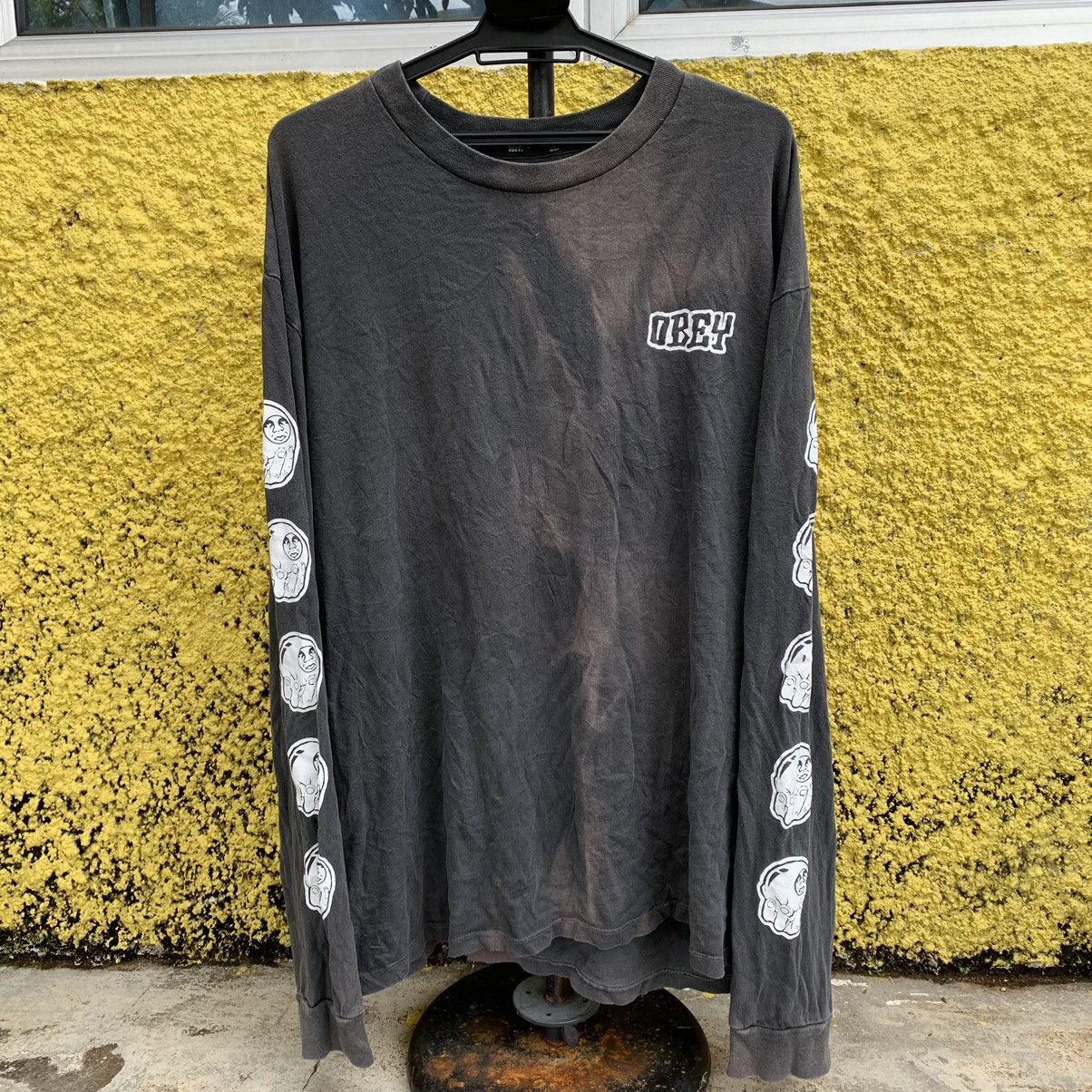 Obey Obey long sleeve sunfaded streetwear style Size US XXL / EU 58 / 5 - 5 Thumbnail