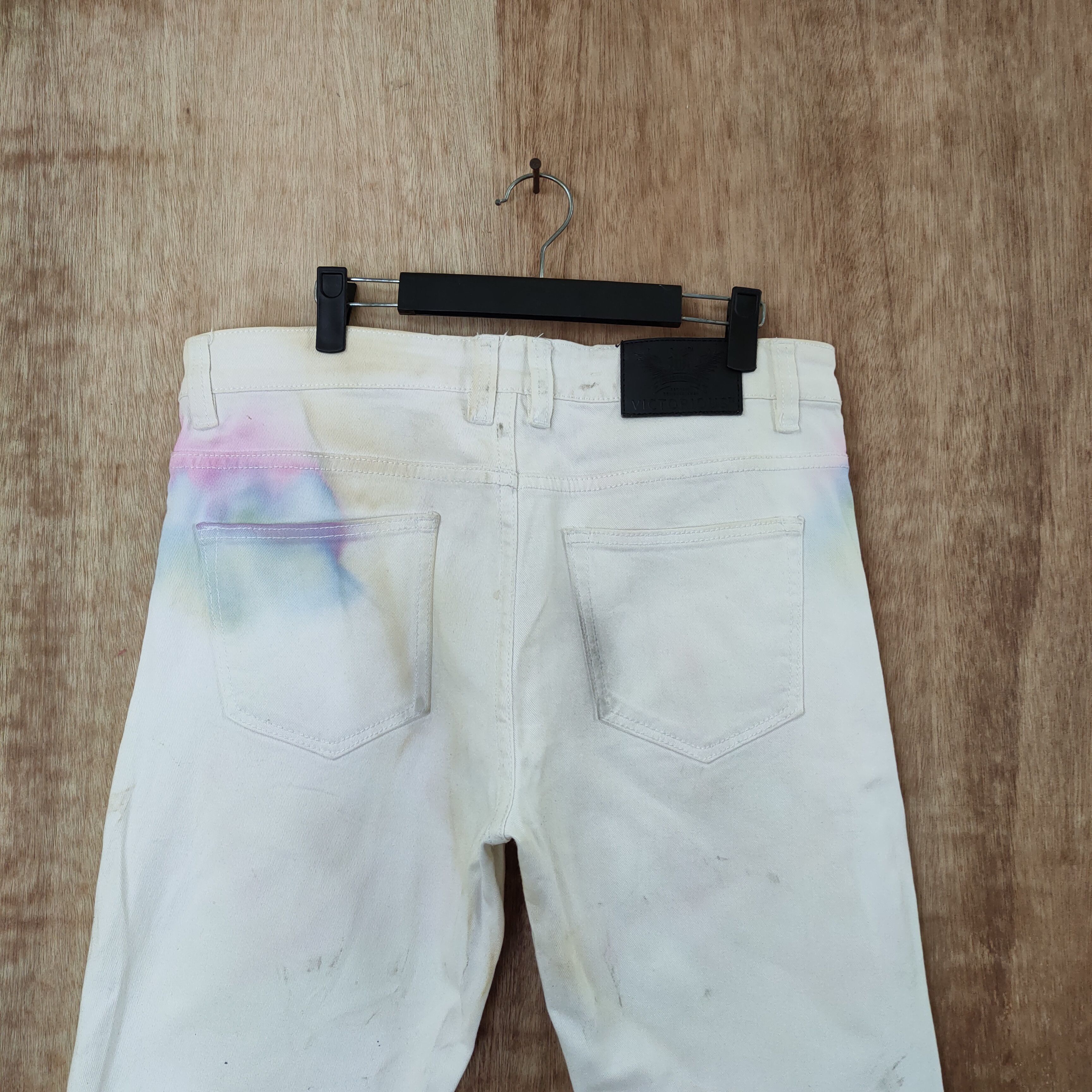 Victorinox × White's Boots VICTORIOUS FADED WHITE CUSTOM MULTICOLOR JEANS Size US 34 / EU 50 - 5 Thumbnail