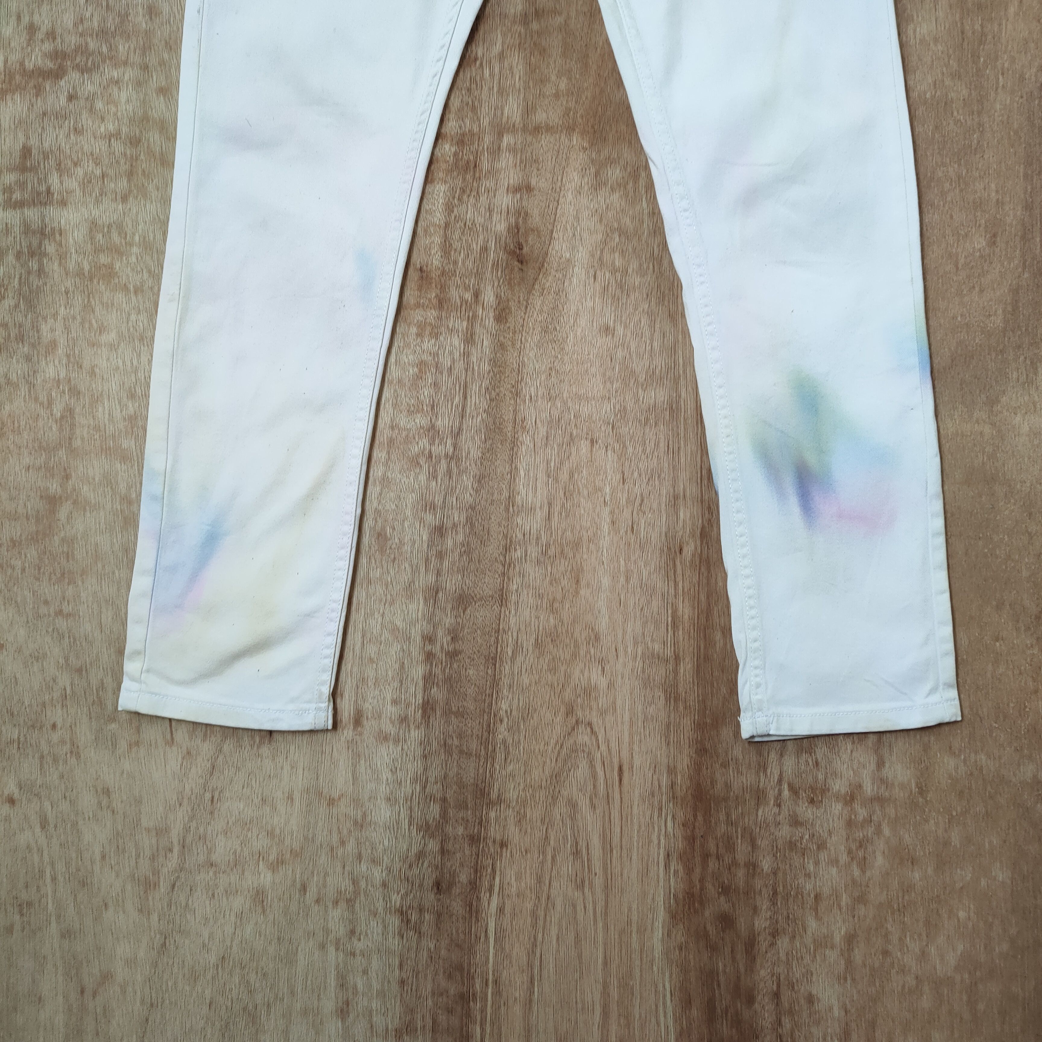 Victorinox × White's Boots VICTORIOUS FADED WHITE CUSTOM MULTICOLOR JEANS Size US 34 / EU 50 - 3 Thumbnail