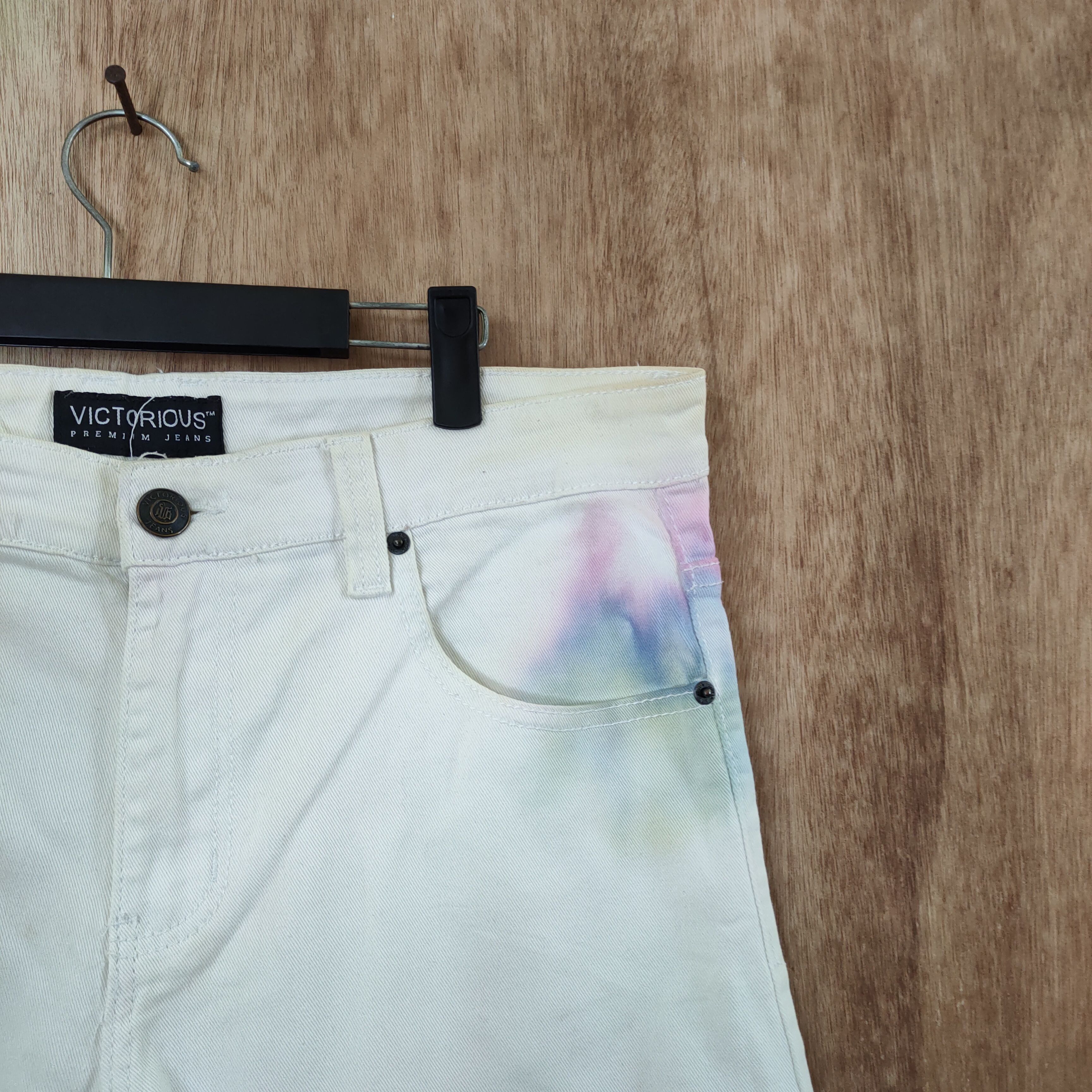 Victorinox × White's Boots VICTORIOUS FADED WHITE CUSTOM MULTICOLOR JEANS Size US 34 / EU 50 - 8 Thumbnail