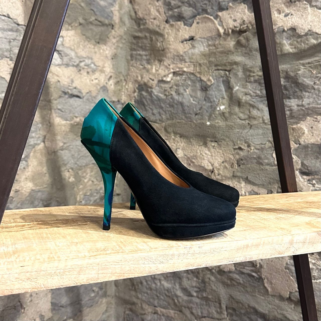 Dries Van Noten Dries Van Noten Black Suede Satin Heel Pumps Size US 6 / IT 36 - 1 Thumbnail