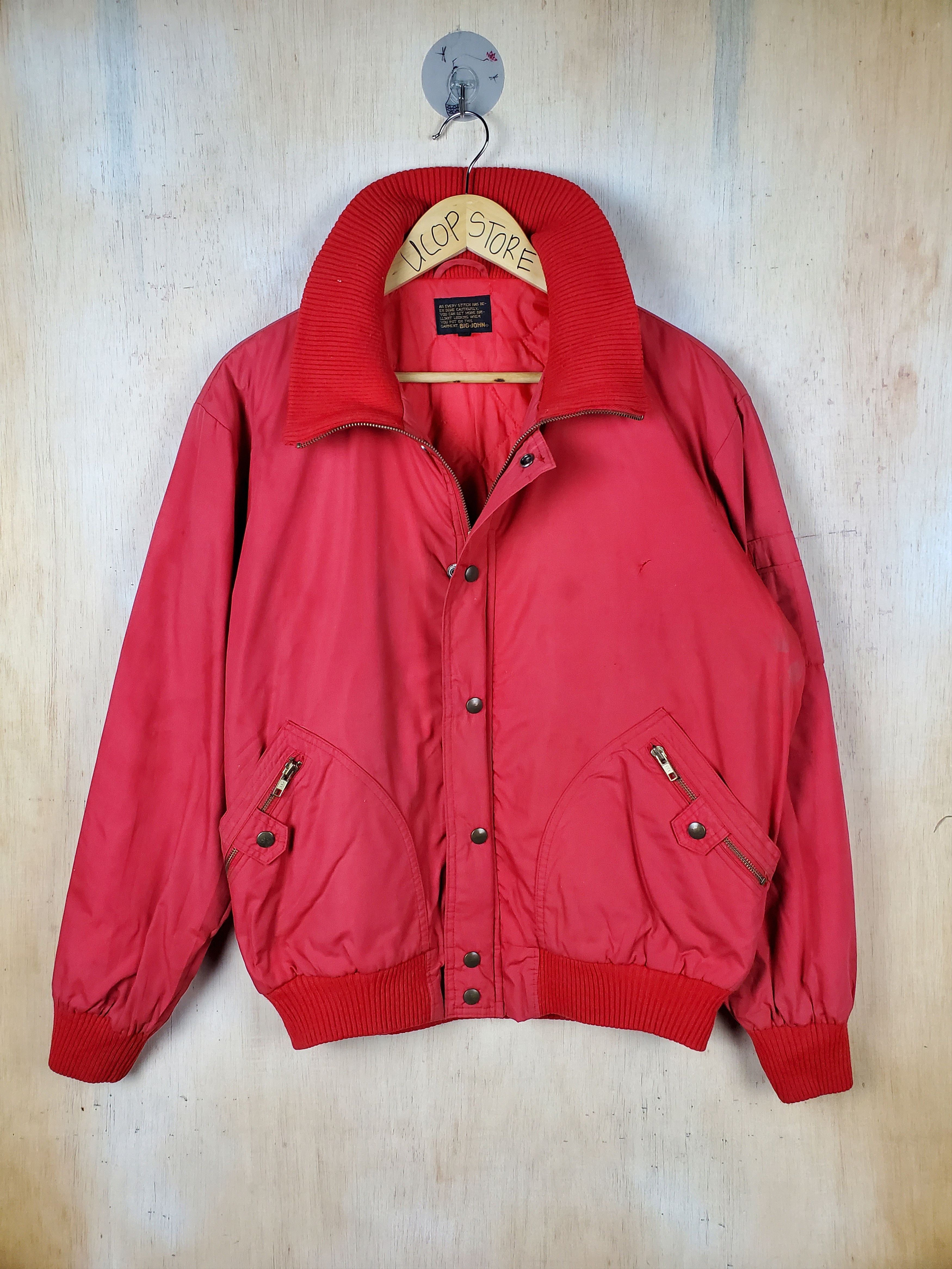 image of Vintage Big John Bomber Jacket in Red, Men's (Size Large)