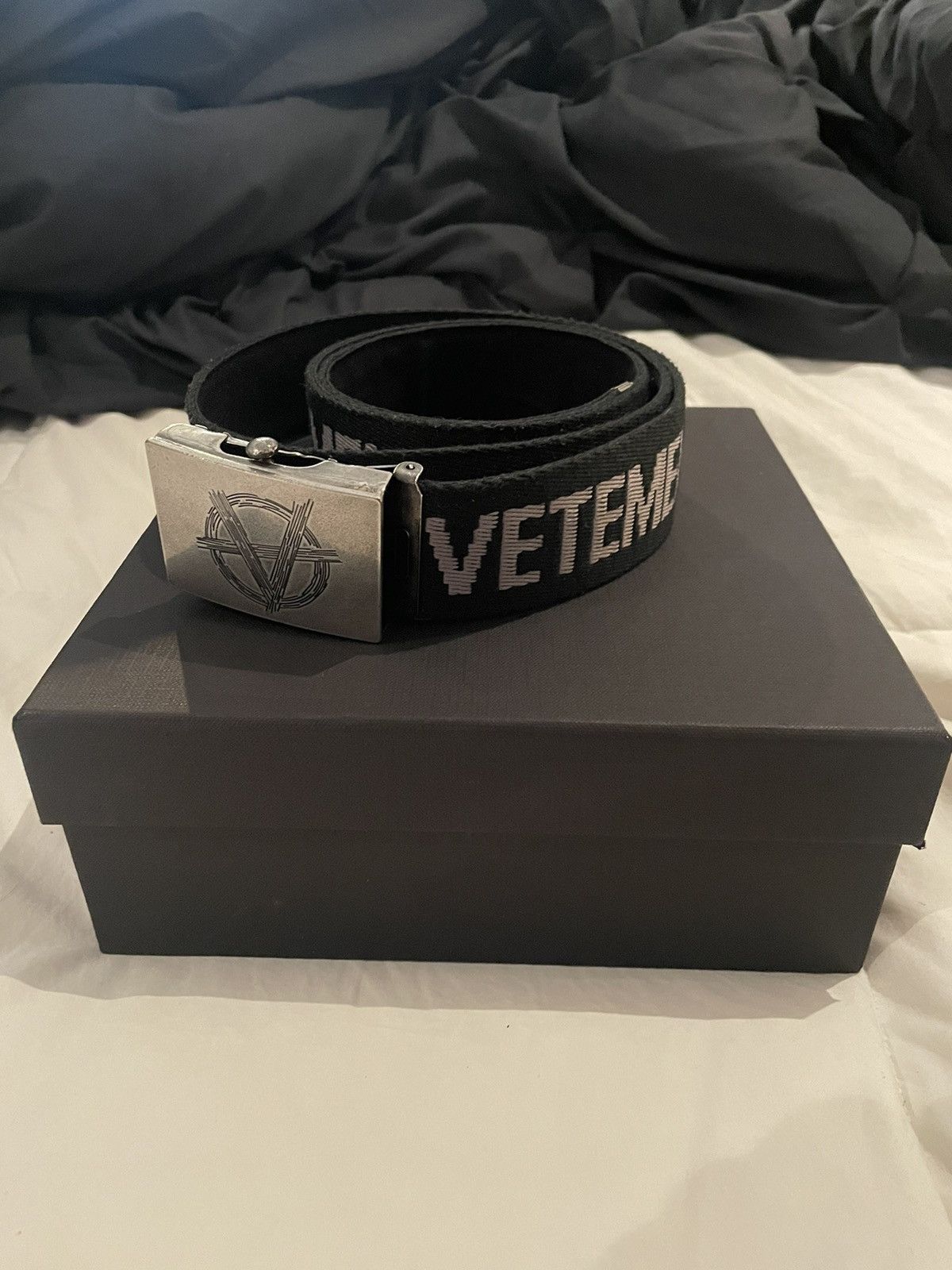 image of Vetements Anarchy Canvas Belt in Black, Men's