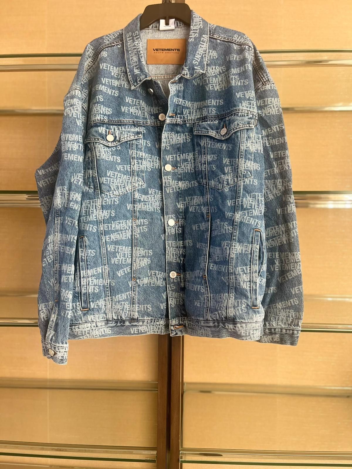 Vetements Logo All Over Denim Jacket in Light Blue Size US L / EU 52-54 / 3 - 5 Thumbnail