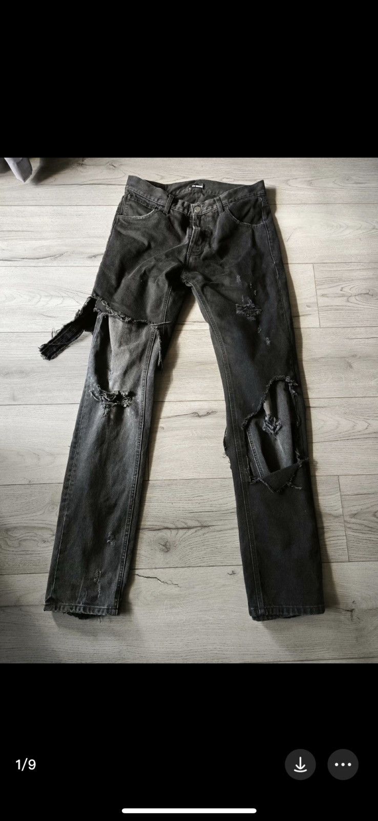 Raf Simons Raf Simons OG Blk&Grey Destroyed Jeans Size US 32 / EU 48 - 4 Thumbnail