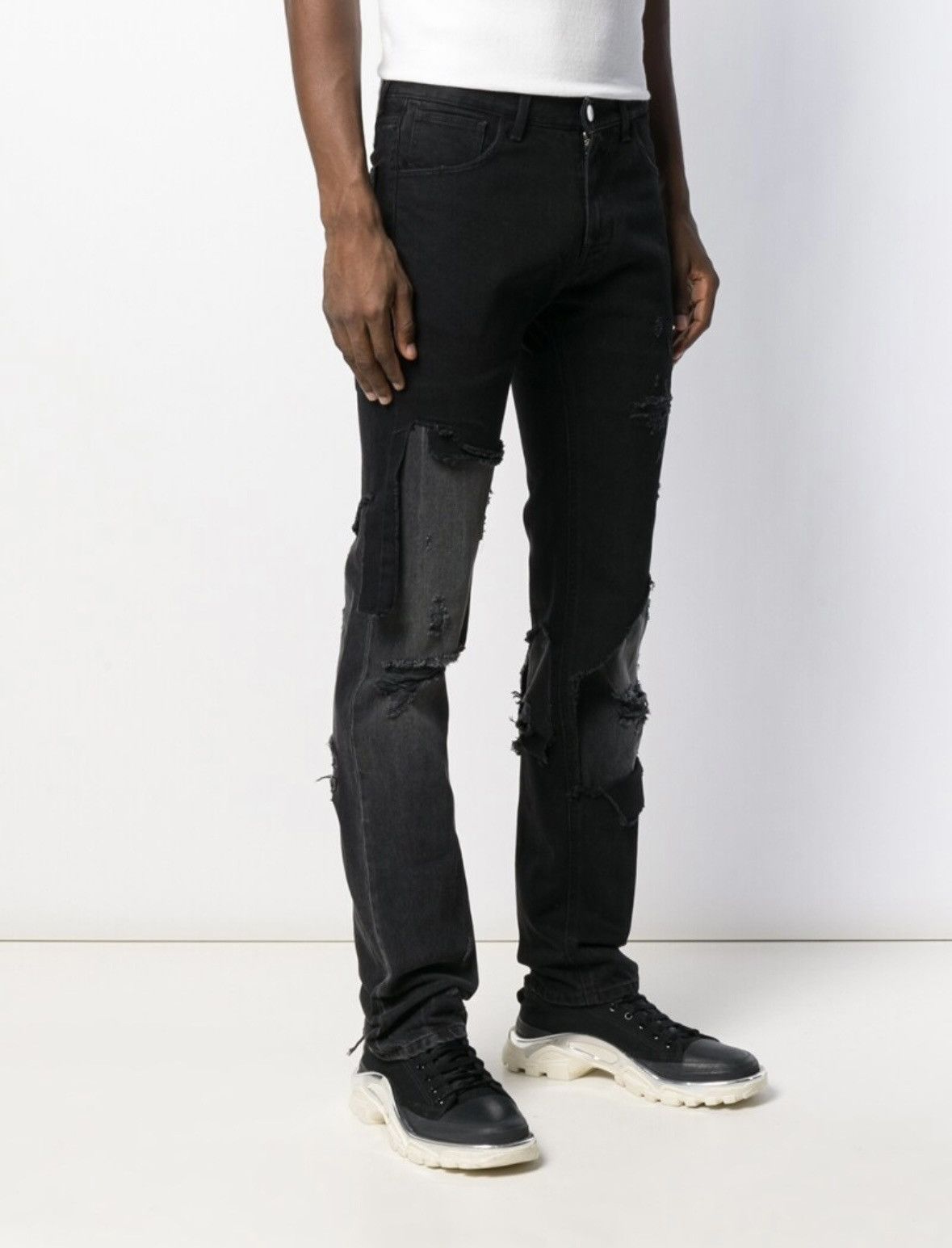 Raf Simons Raf Simons OG Blk&Grey Destroyed Jeans Size US 32 / EU 48 - 2 Thumbnail