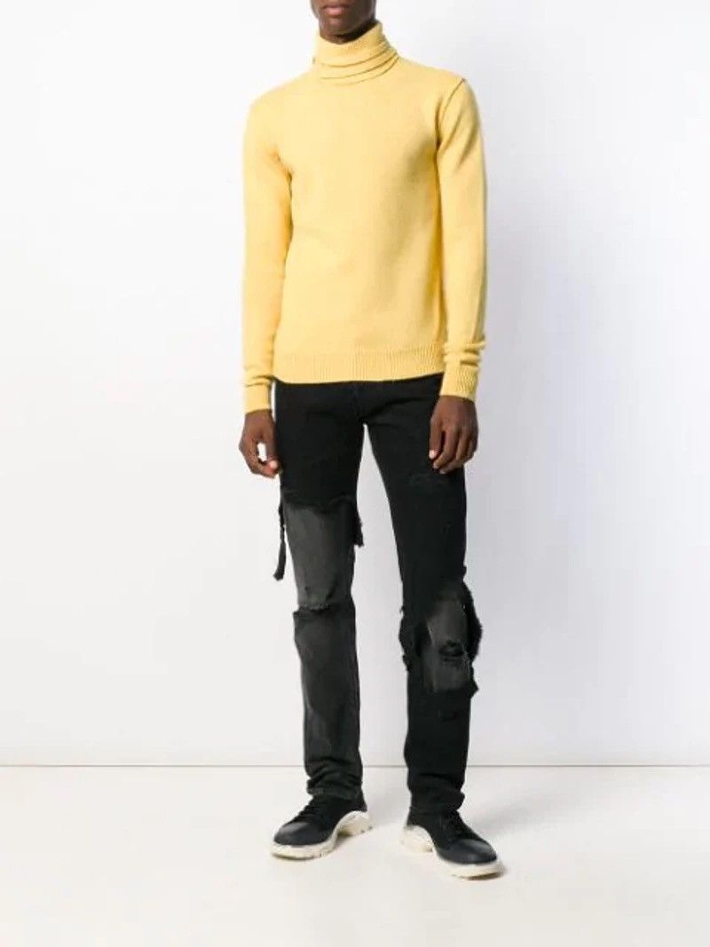 image of Raf Simons OG Blk&grey Destroyed Jeans in Black, Men's (Size 32)