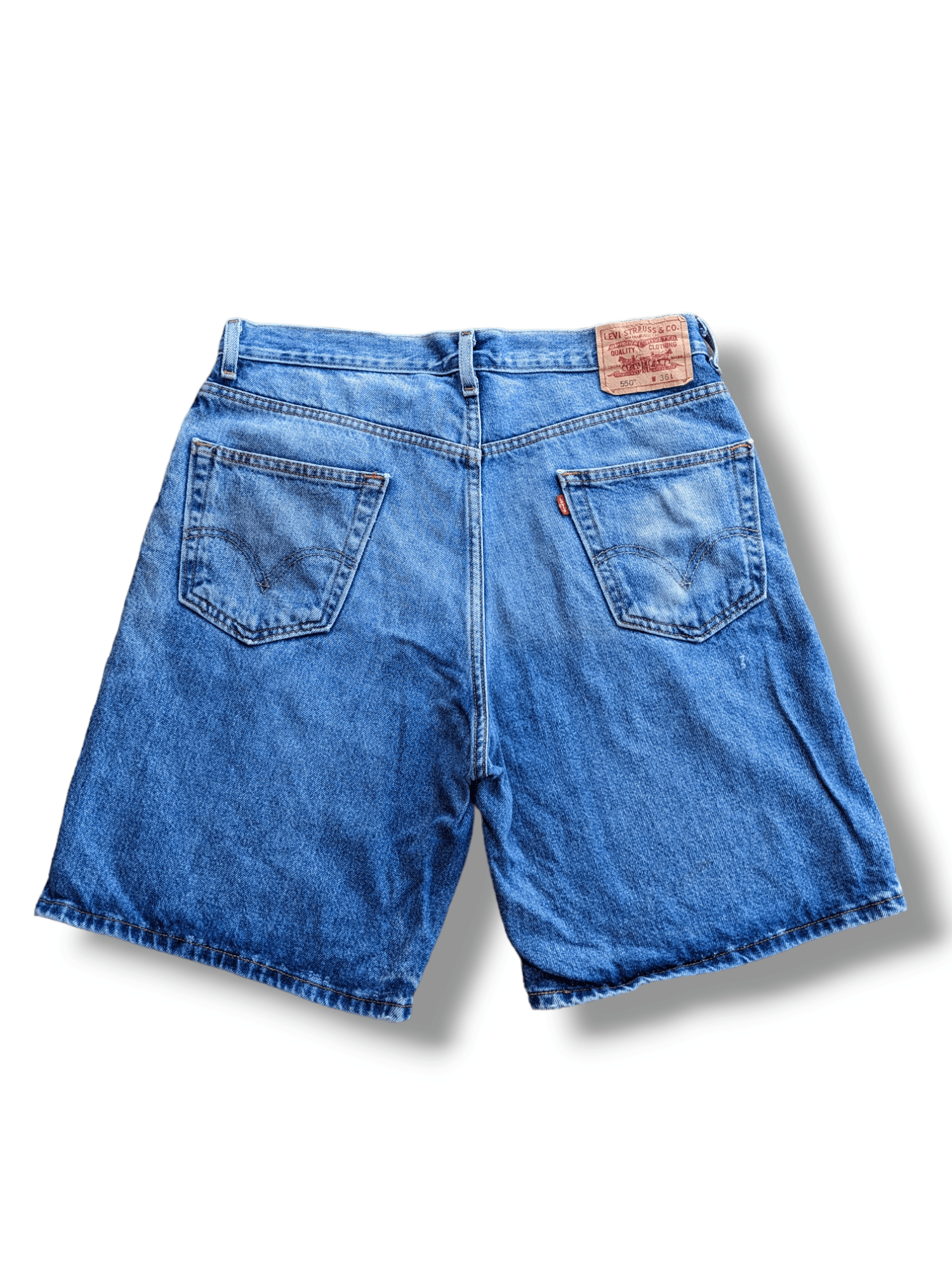 Image of Vintage Levis 550 Denim Short Pants in Blue Denim, Men's (Size 34)