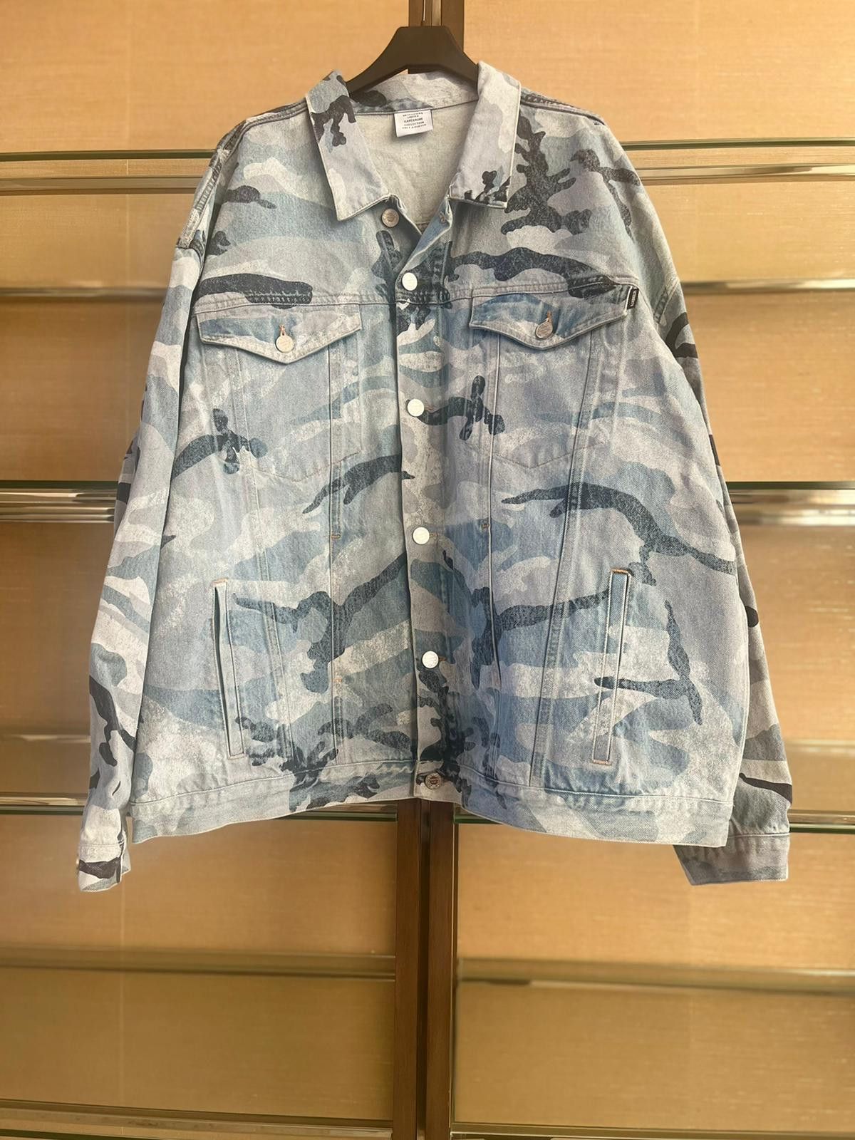 Vetements Oversized Denim Jacket in Grey Camo Size US M / EU 48-50 / 2 - 4 Thumbnail