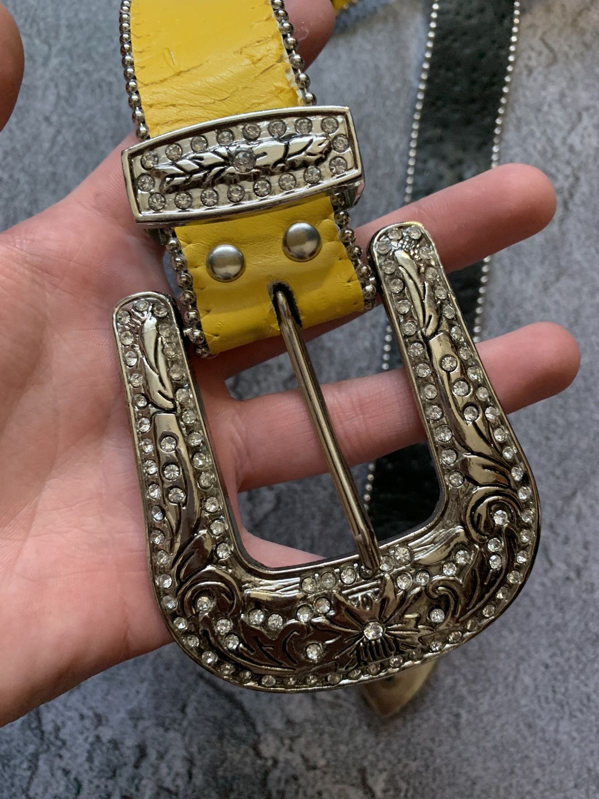 Japanese Brand × Vintage Belt like B.B. Simon Y2K rhinostones crystals stones yellow Size ONE SIZE - 20 Thumbnail