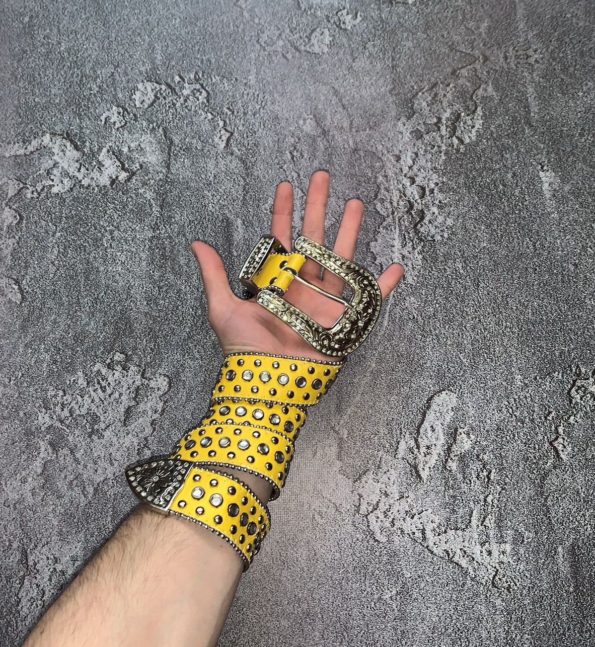 Japanese Brand × Vintage Belt like B.B. Simon Y2K rhinostones crystals stones yellow Size ONE SIZE - 3 Thumbnail