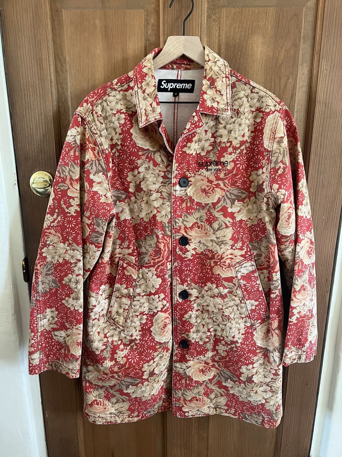 Supreme Washed Work Trench Coat Floral | Grailed