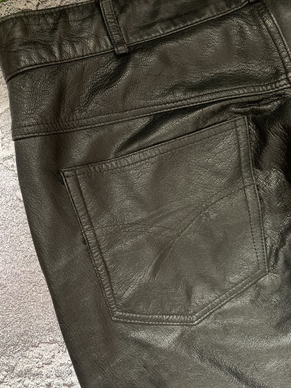 Leather Vintage 46 leather pants biker motorcycle chinos casual Size US 36 / EU 52 - 17 Thumbnail