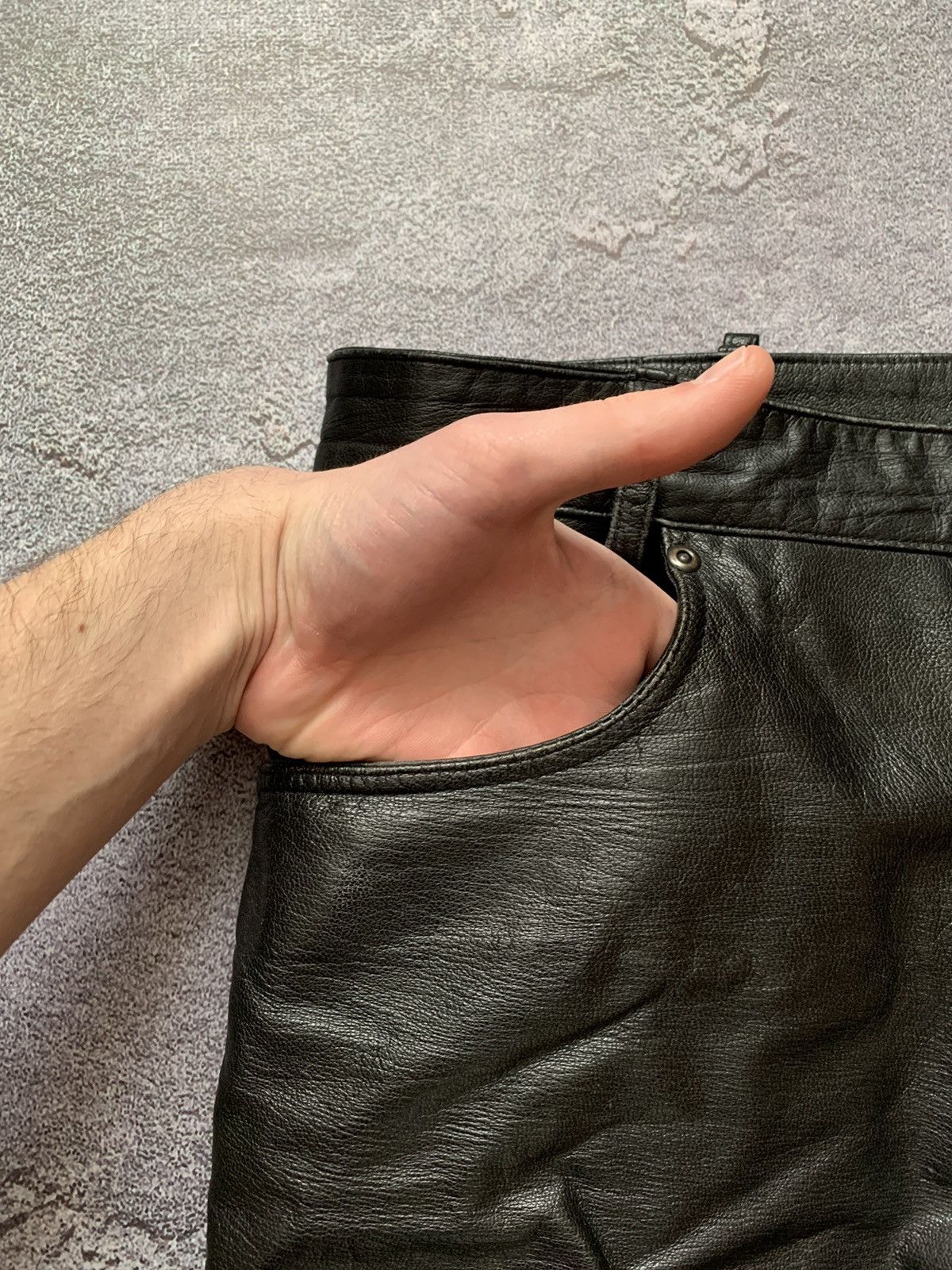 Leather Vintage 46 leather pants biker motorcycle chinos casual Size US 36 / EU 52 - 11 Thumbnail