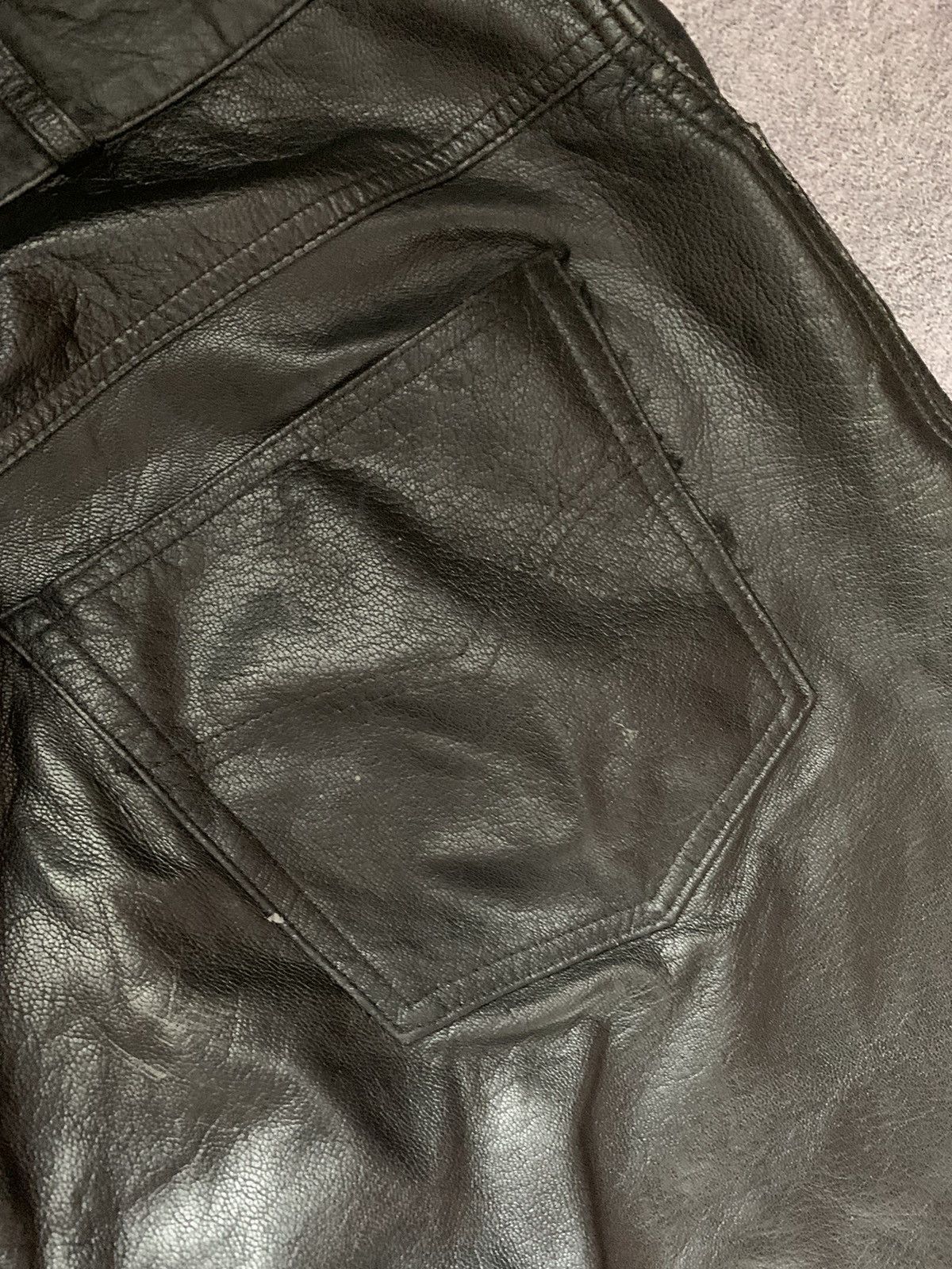 Leather Vintage 46 leather pants biker motorcycle chinos casual Size US 36 / EU 52 - 18 Thumbnail