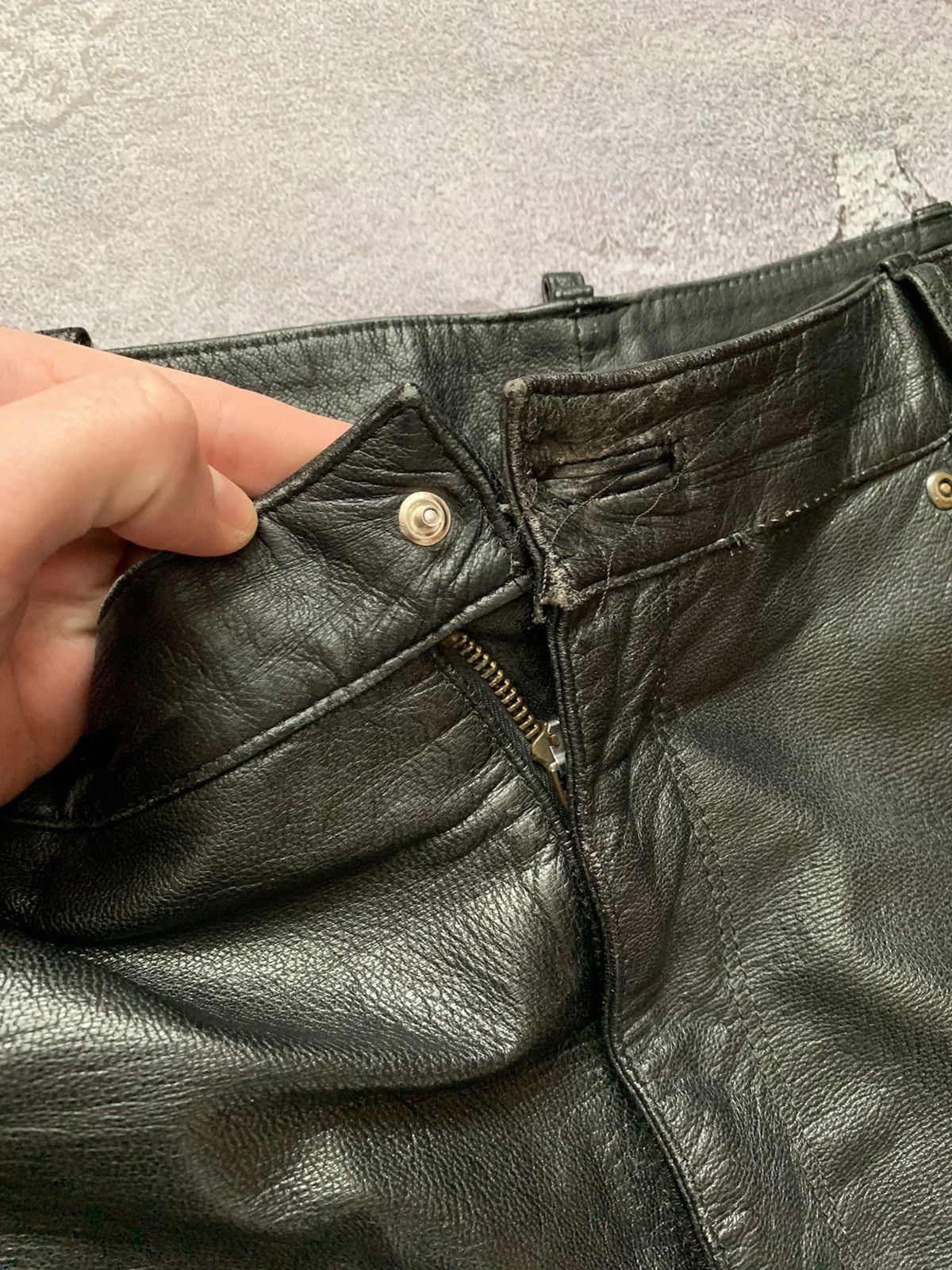 Leather Vintage 46 leather pants biker motorcycle chinos casual Size US 36 / EU 52 - 12 Thumbnail