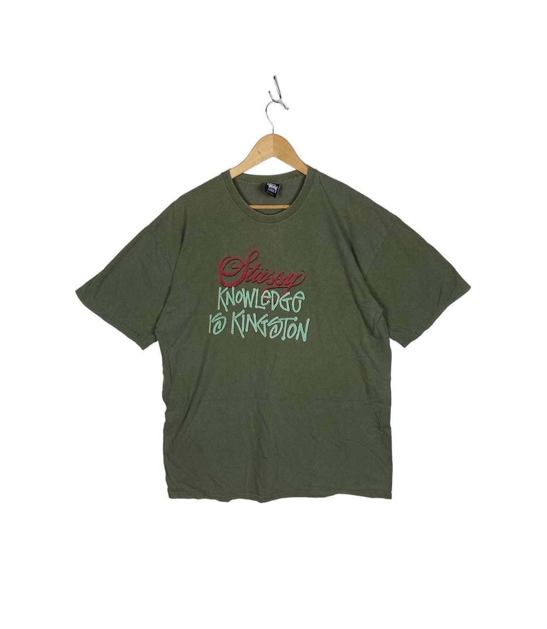 Stussy × Vintage Vintage 90s Stussy Knowledge Is Kingston Printed Tshirt Size US XL / EU 56 / 4 - 1 Thumbnail