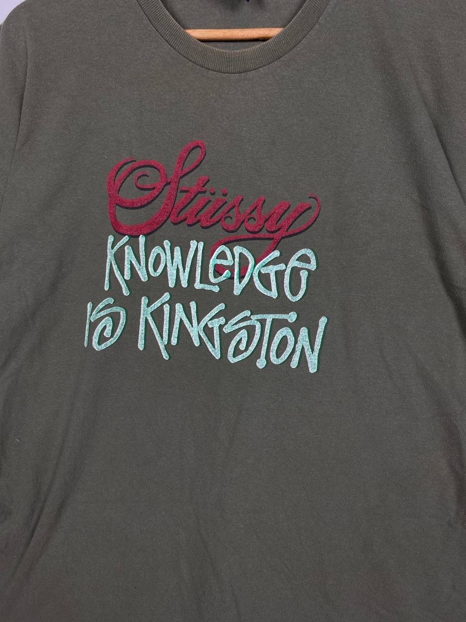 Stussy × Vintage Vintage 90s Stussy Knowledge Is Kingston Printed Tshirt Size US XL / EU 56 / 4 - 3 Thumbnail