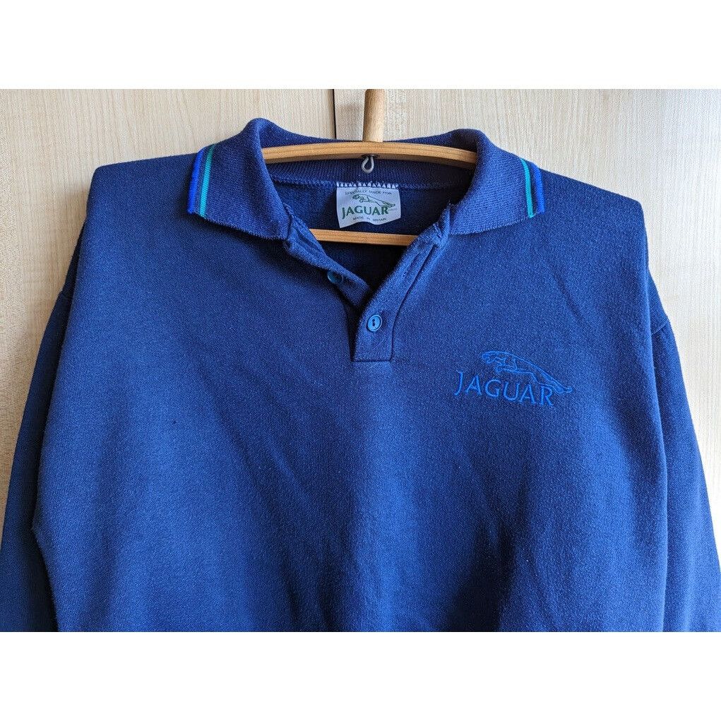 Vintage Vintage Jaguar Motors Logo Blue Sweatshirt Size L Made In UK Size US L / EU 52-54 / 3 - 5 Thumbnail