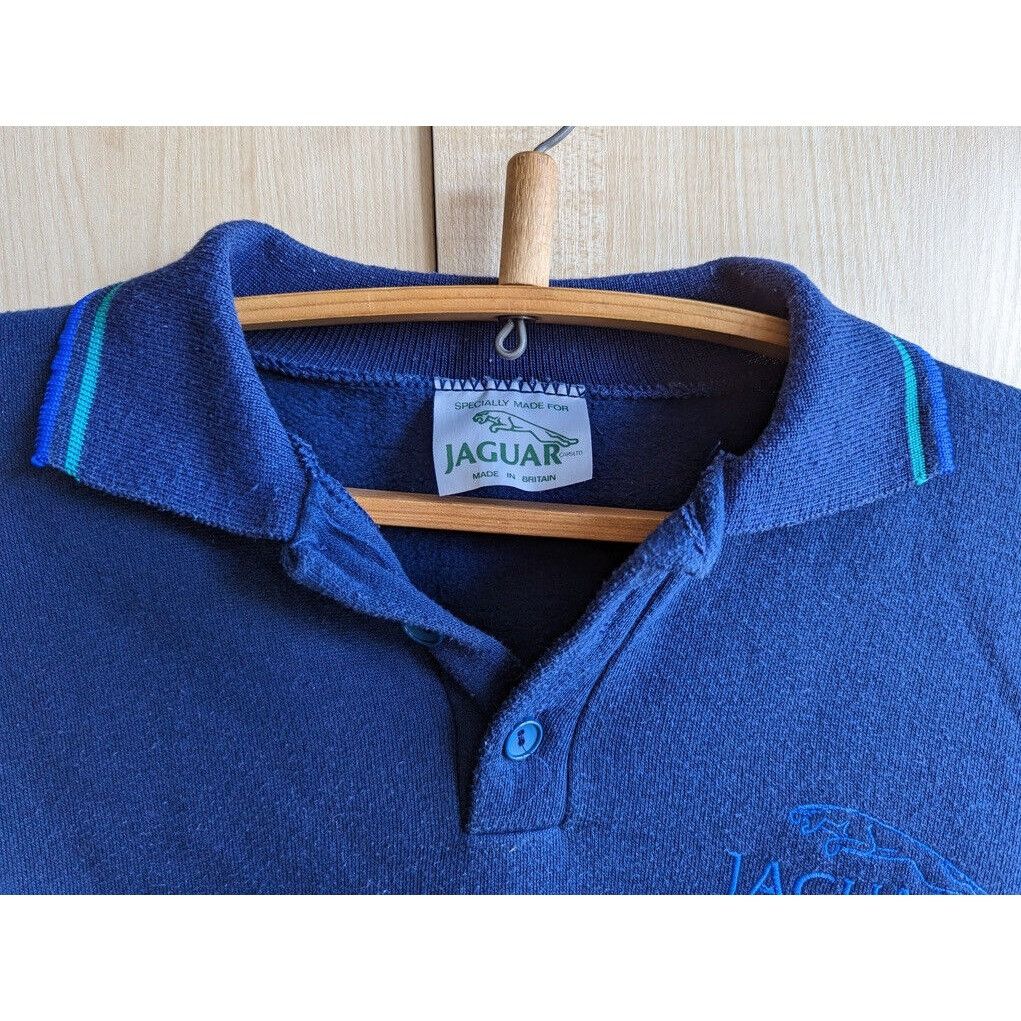 Vintage Vintage Jaguar Motors Logo Blue Sweatshirt Size L Made In UK Size US L / EU 52-54 / 3 - 4 Thumbnail
