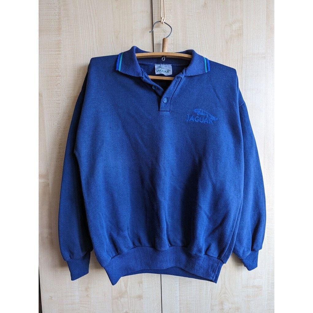 Vintage Vintage Jaguar Motors Logo Blue Sweatshirt Size L Made In UK Size US L / EU 52-54 / 3 - 1 Thumbnail