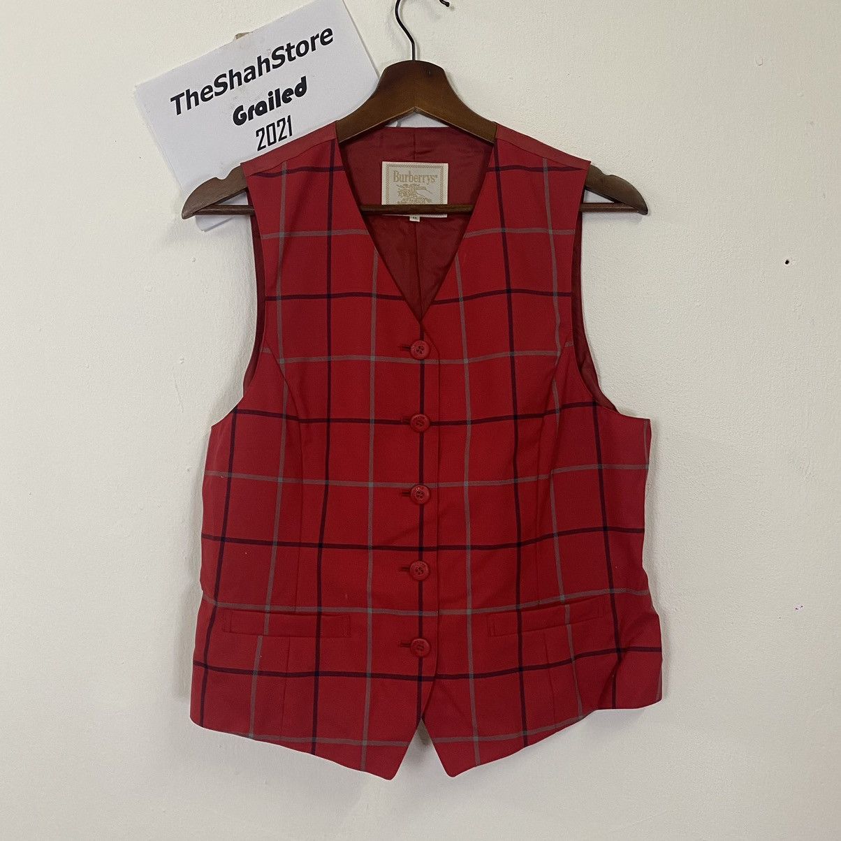 Burberry Vintage 90s Burberry’s Nova Check Button Ups Vest Size US S / EU 44-46 / 1 - 1 Thumbnail