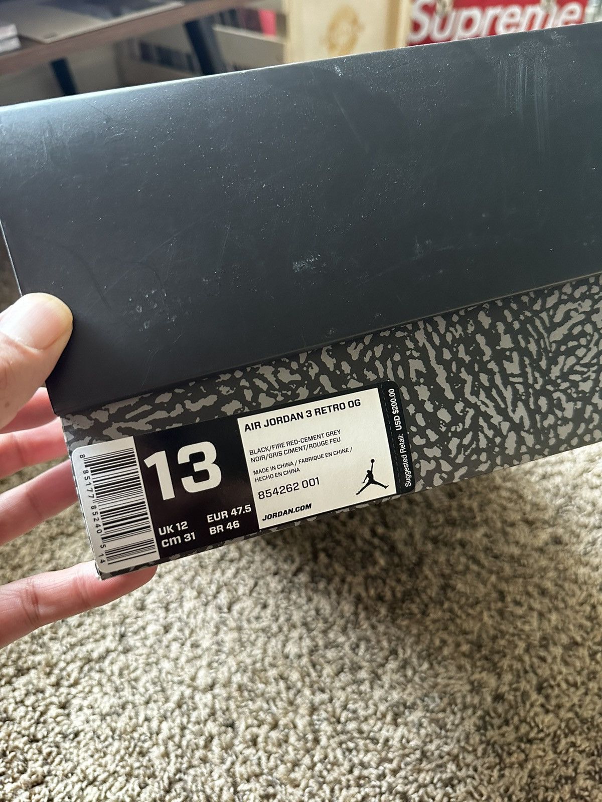 Jordan Brand 2018 Air Jordan 3 Retro OG Size US 13 / EU 46 - 14 Thumbnail
